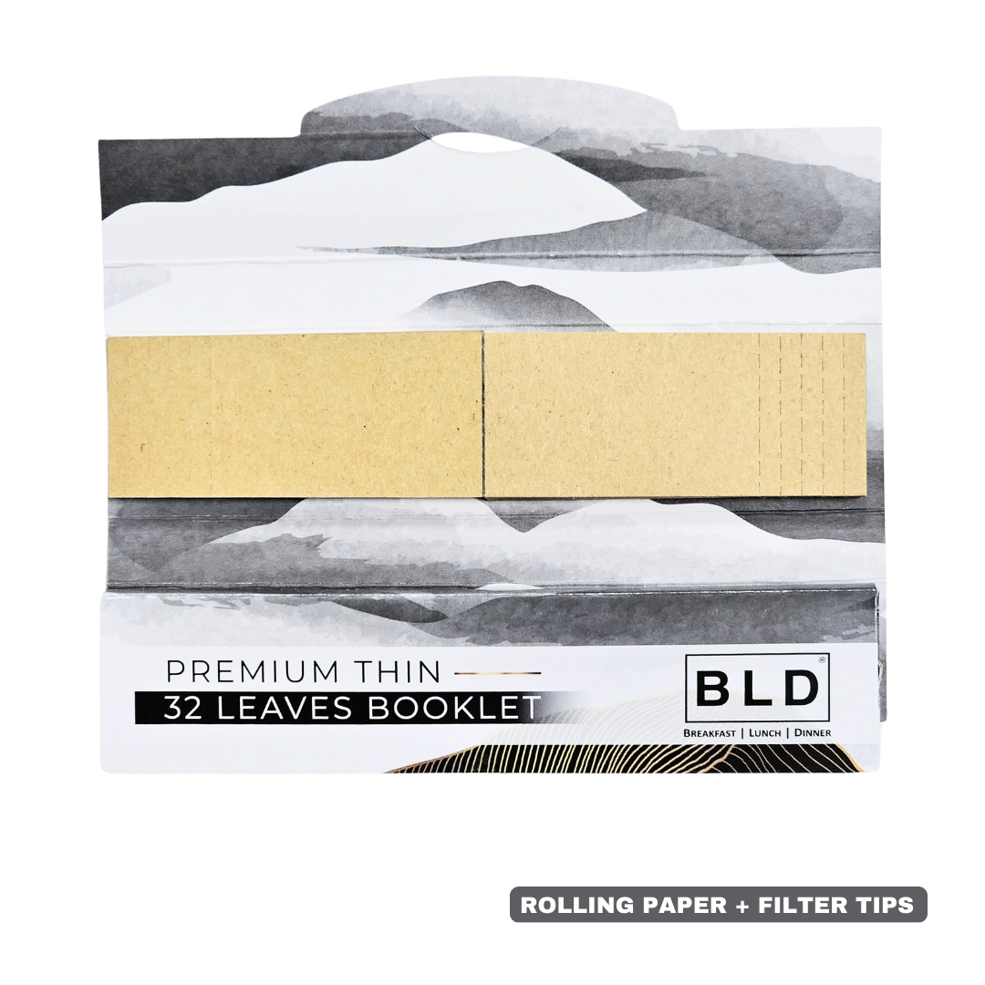 BLD Rolling Papers + Tips Booklet | Ultra Thin Papers + Tips Booklet | King Size Slim