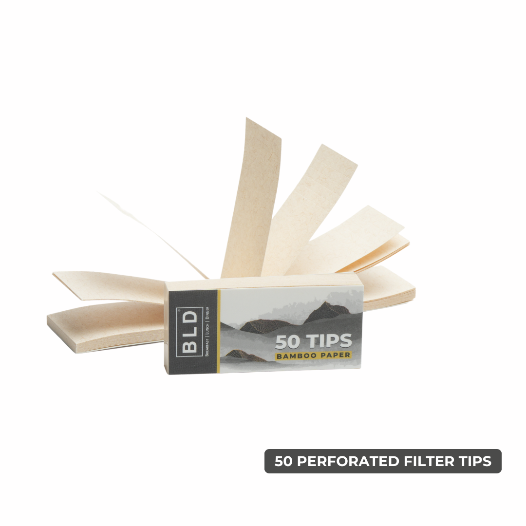 BLD Filter Tips – Unbleached, Pre-Perforated Tips | Easy Fold | 50 Tips/Booklet