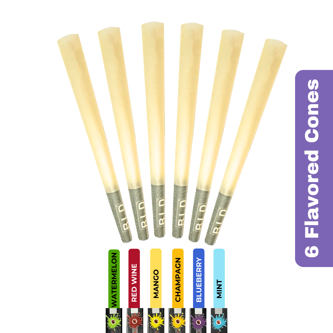 SESH Pop & Burst Flavoured Pre-Rolled Cones – Pack of 6 | 6 Unique Flavours | Easy Fill Design
