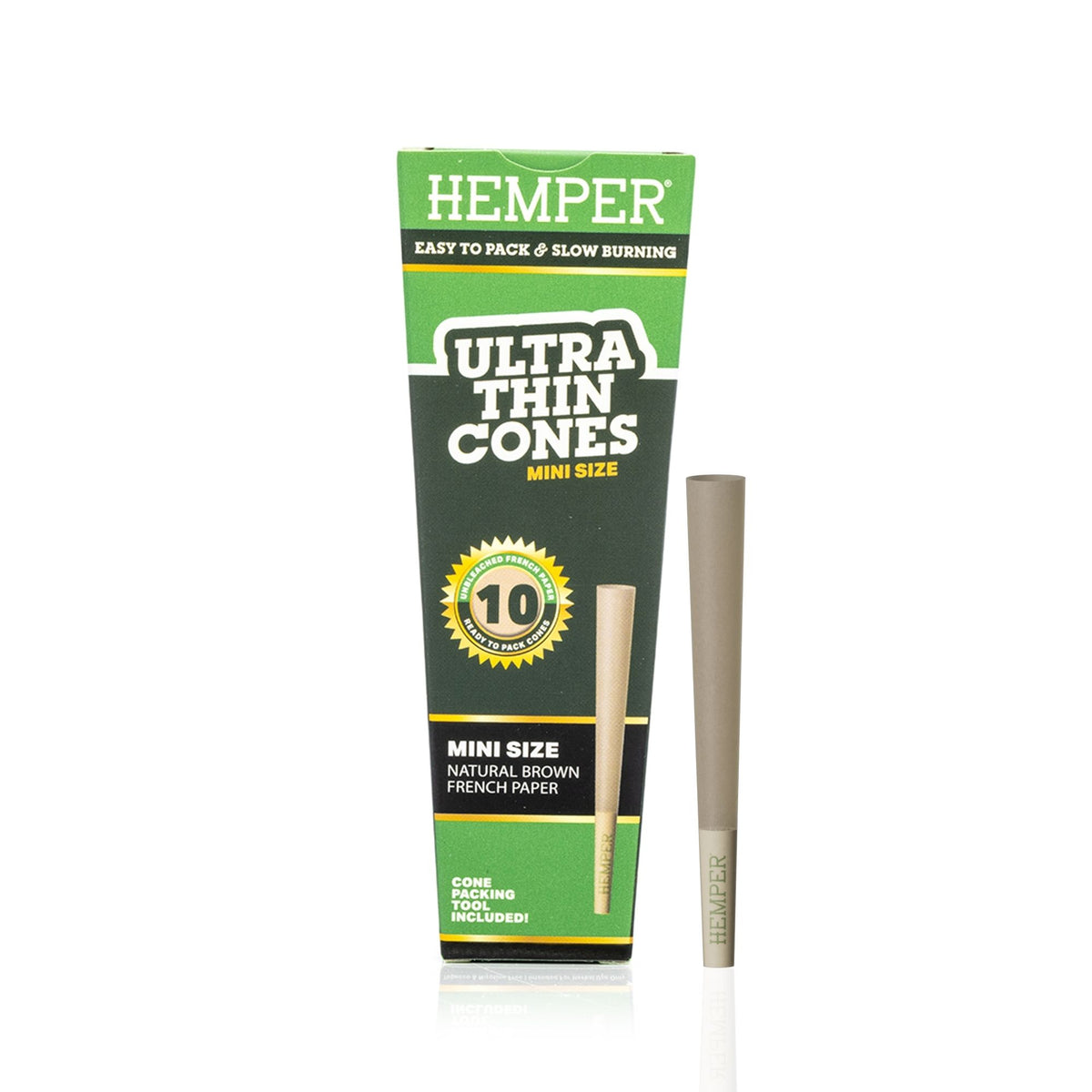HEMPER Ultra Thin Mini Brown Cones – Pack of 10