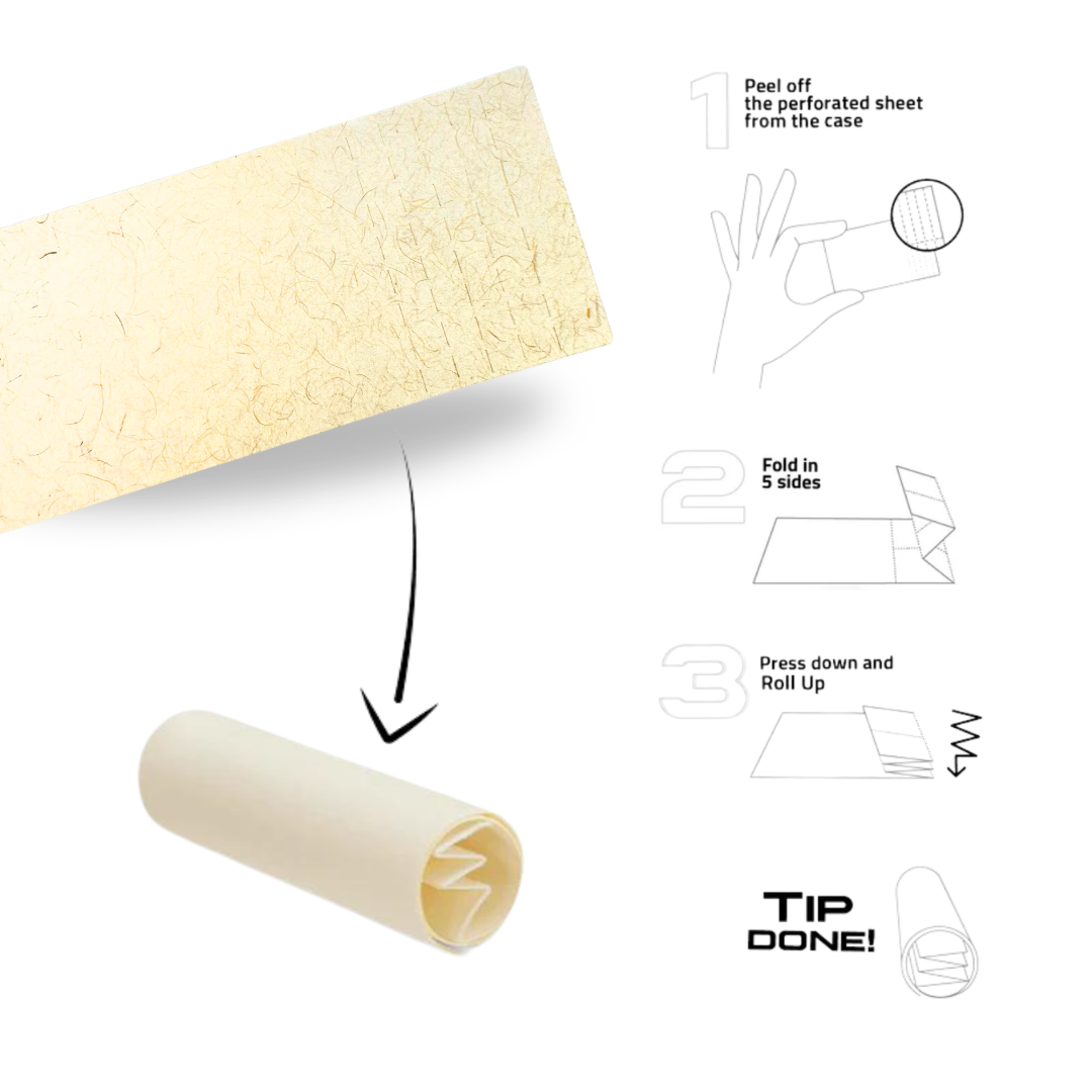 BLD Filter Tips – Unbleached, Pre-Perforated Tips | Easy Fold | 50 Tips/Booklet