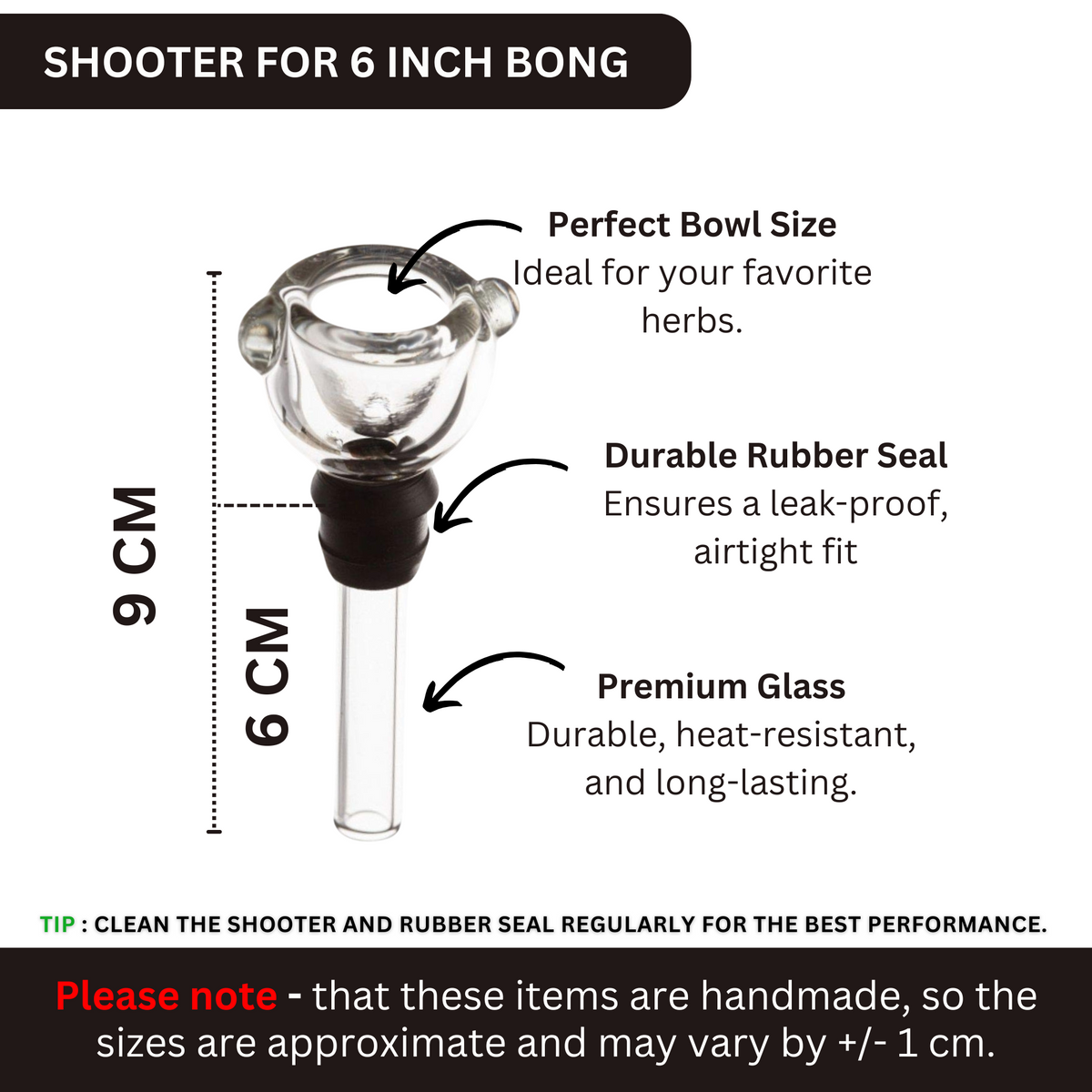 6 cm Glass Bowl Shooter for 6 IN Bong