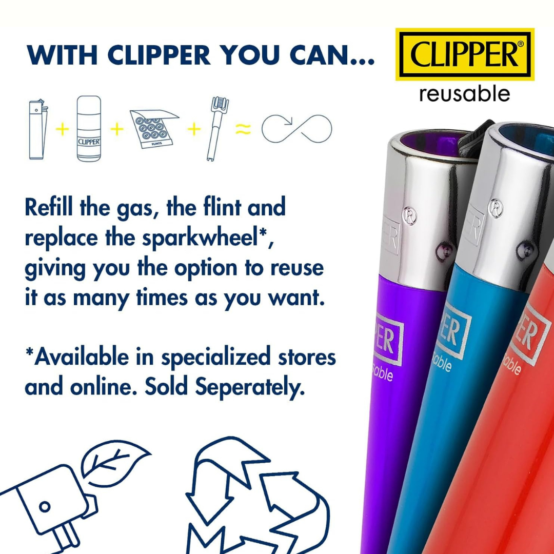 Clipper Lighter – CP11 Series | Refillable | Reflintable | Assorted Design