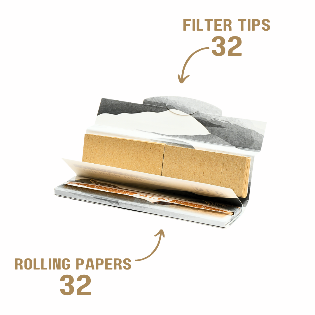 BLD Rolling Papers + Tips Booklet | Ultra Thin Papers + Tips Booklet | King Size Slim
