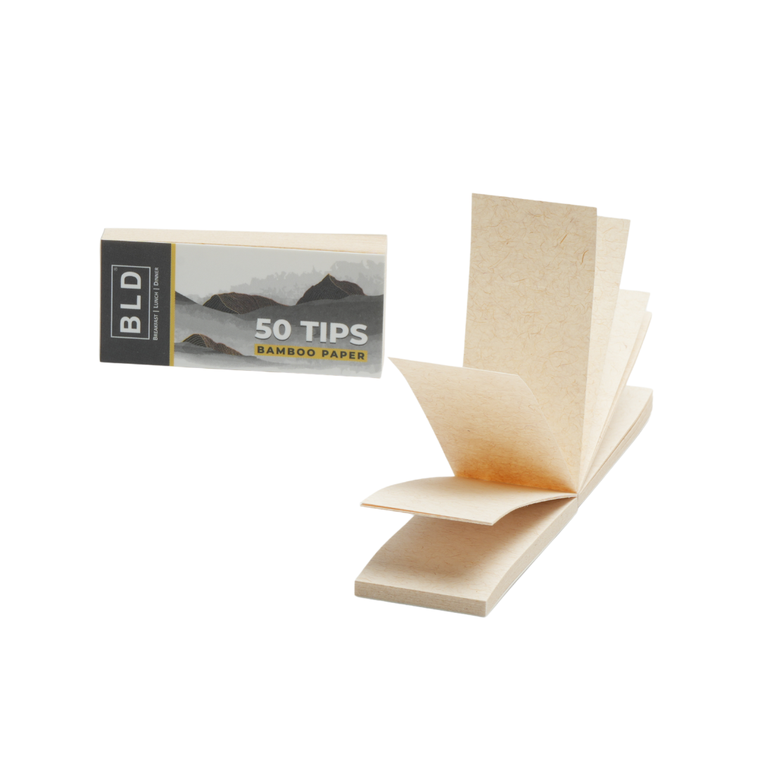 BLD Filter Tips – Unbleached, Pre-Perforated Tips | Easy Fold | 50 Tips/Booklet