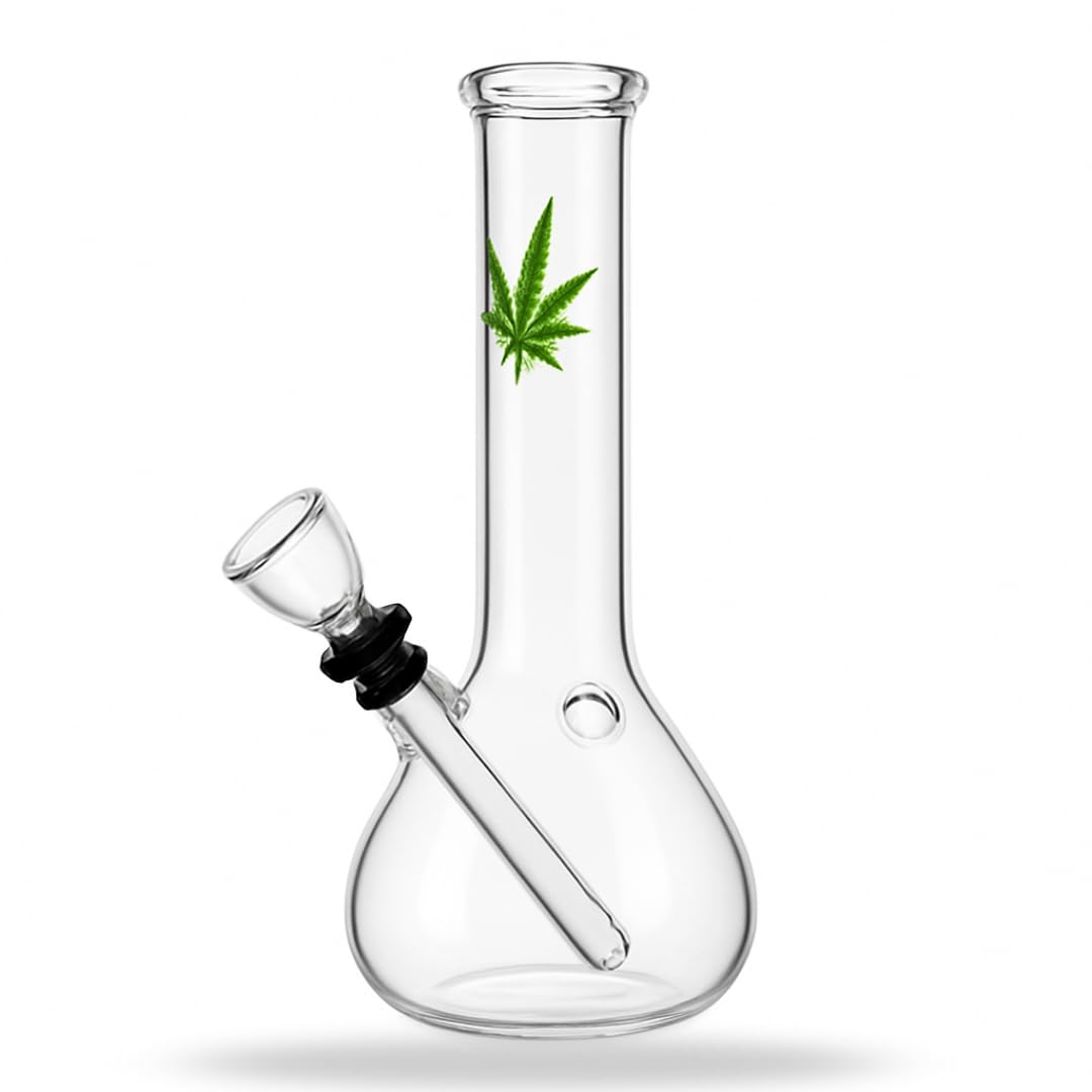Outontrip 6 Inch Leaf Design Conical Base Bong