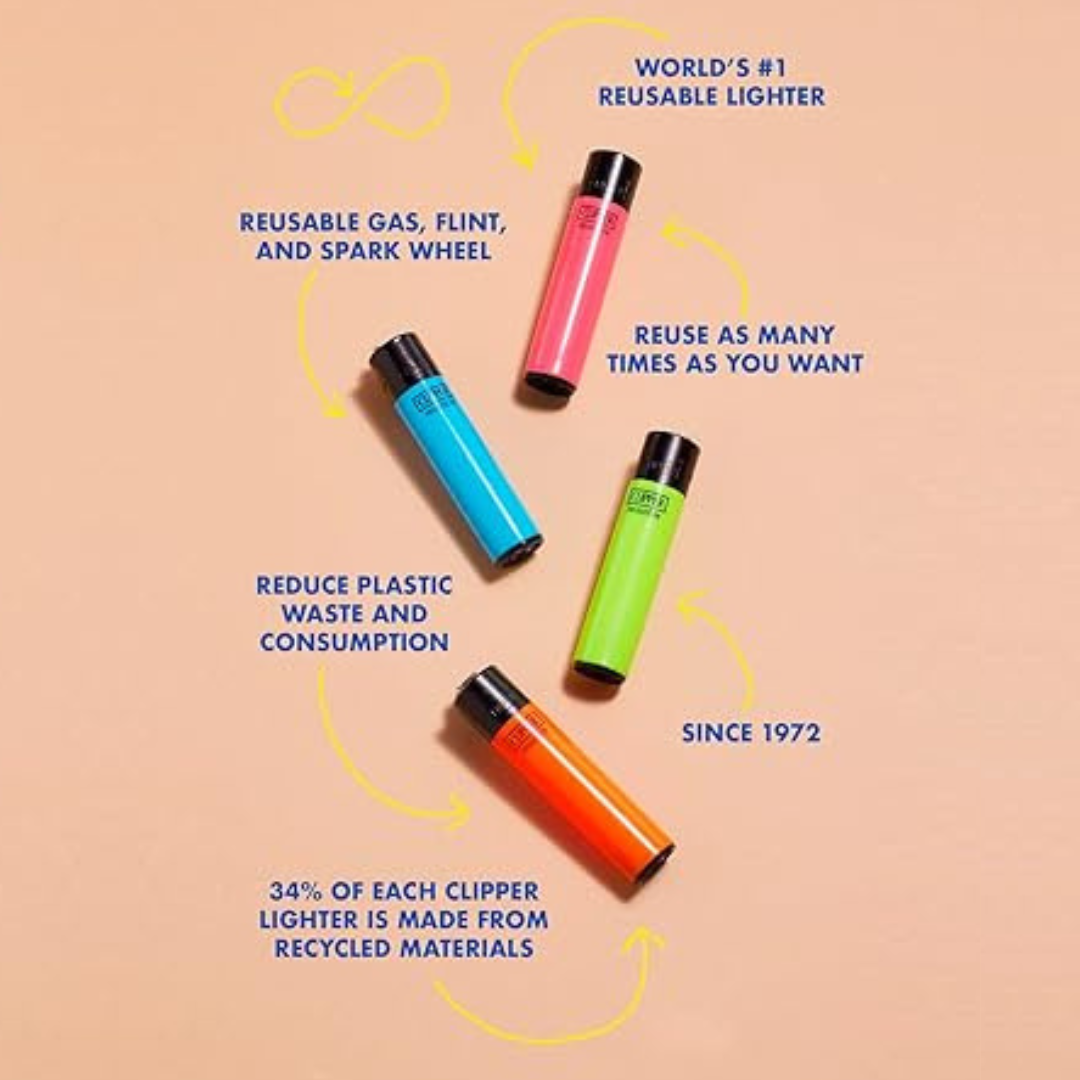 Clipper CP12 Lighter – Multicolour | Refillable & Reflintable | Premium Quality