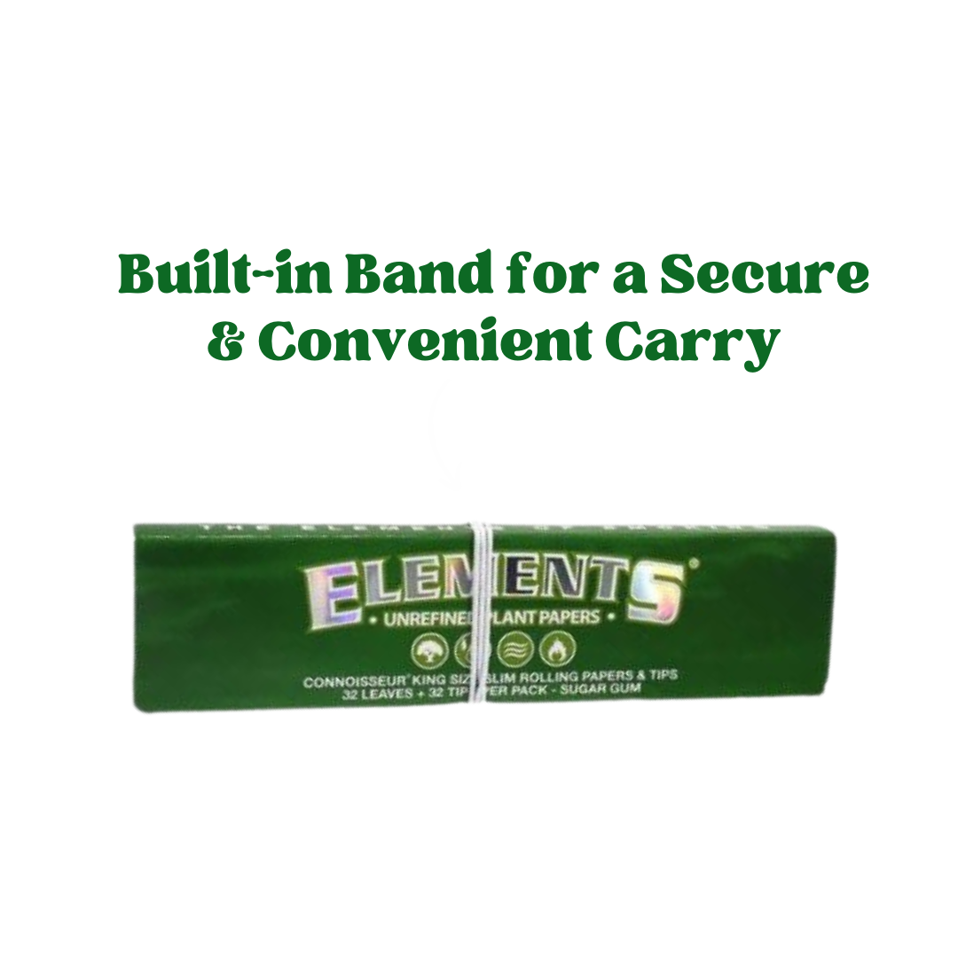 ELEMENTS GREEN CONNOISSEUR - King Size Rolling Papers with Tips