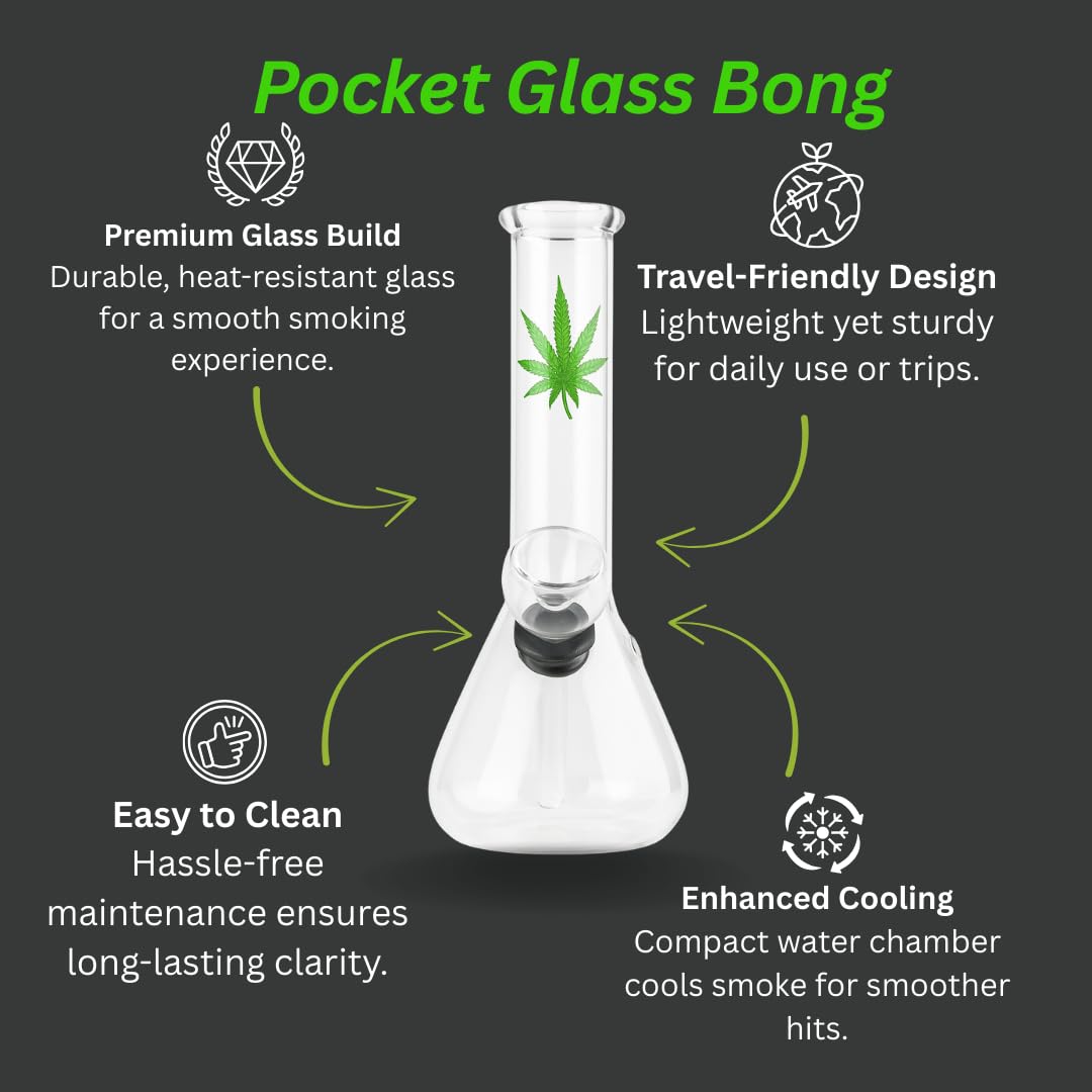 Outontrip 6 Inch Leaf Design Conical Base Bong