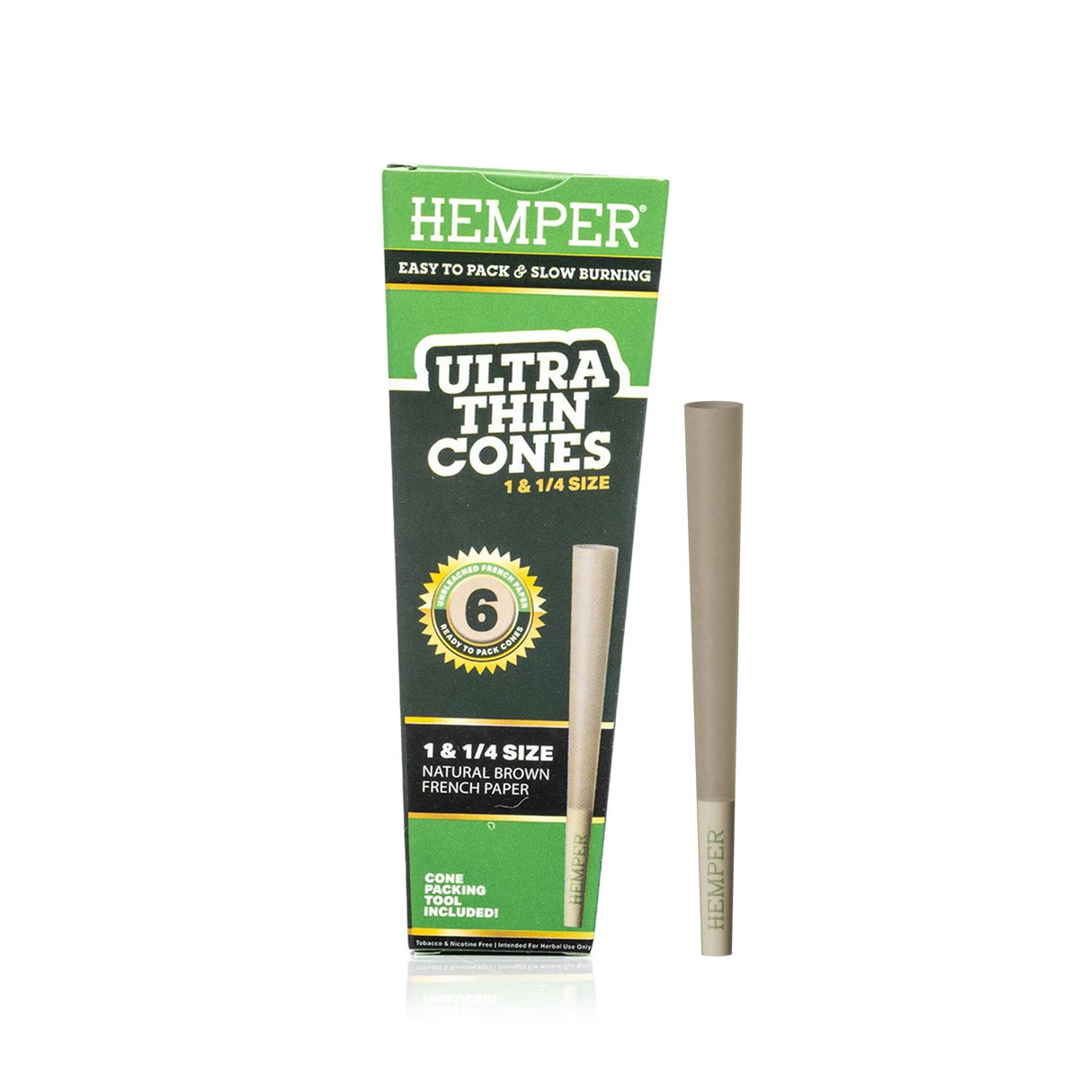 HEMPER 1 1/4 Classic Brown French Paper Cones – Pack of 6