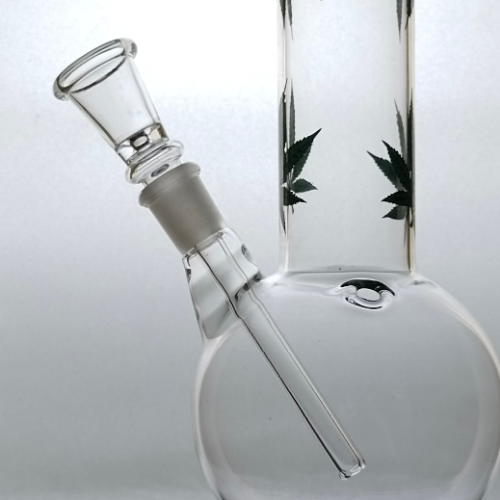 Glass Bong with Assorted Color Leaf Prints