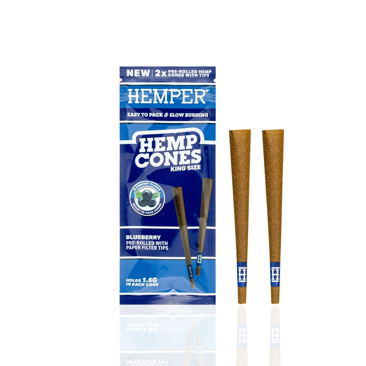 HEMPER Blueberry Cones with Paper Filter Tip – 2-Pack