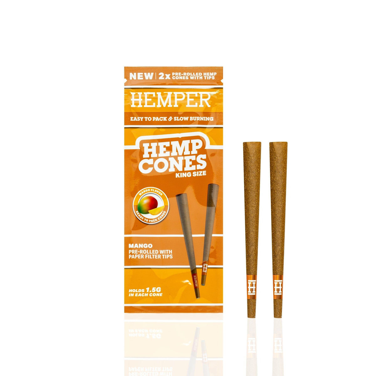 HEMPER Mango Flavored Cones with Paper Filter Tips – 2-Pack