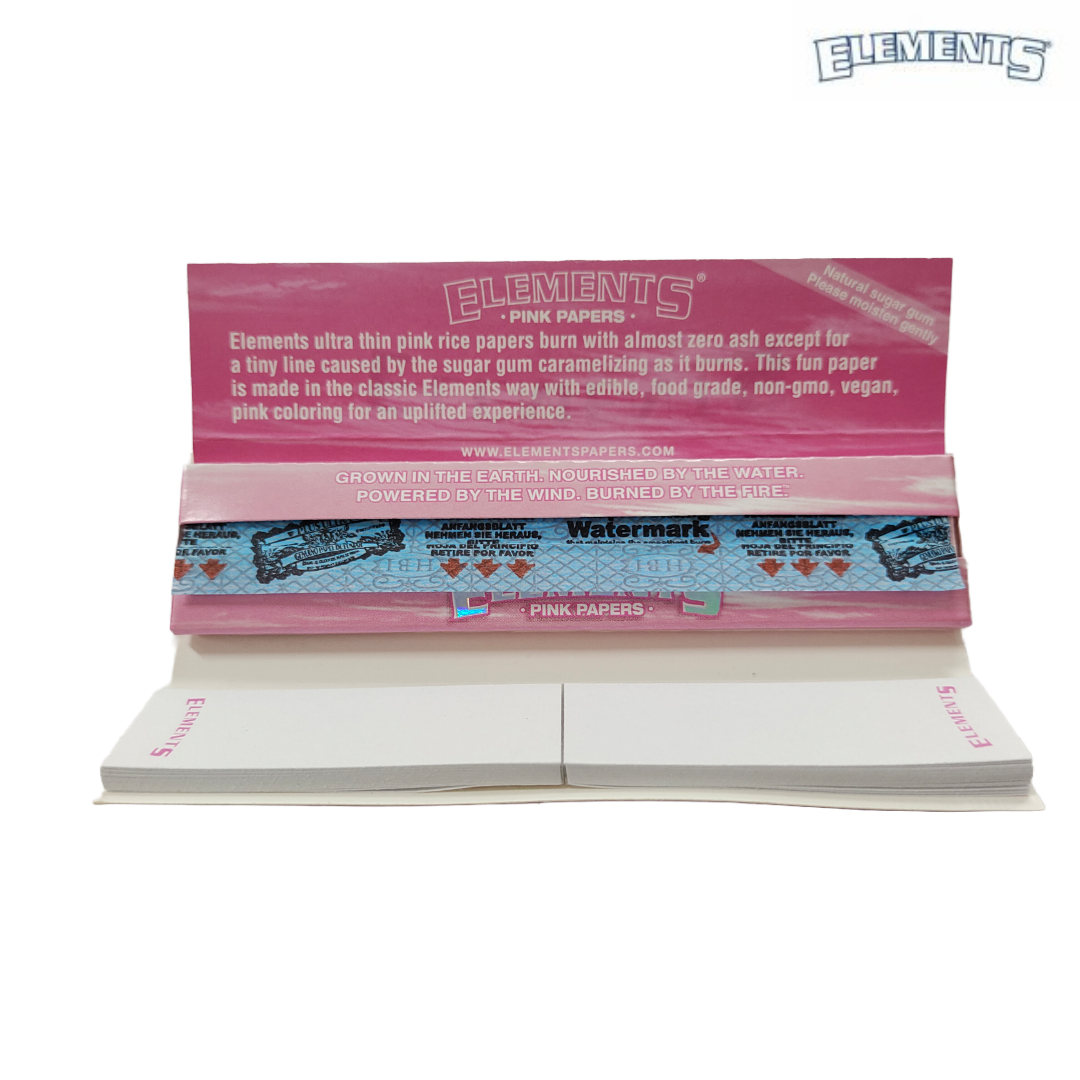 ELEMENTS PINK CONNOISSEUR - KING SIZE ROLLING PAPERS WITH TIPS