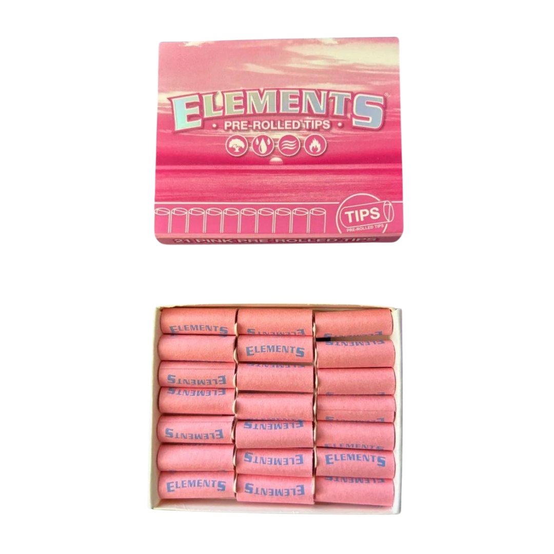 ELEMENTS PINK PREROLLED TIPS, 21 TIPS/booklet