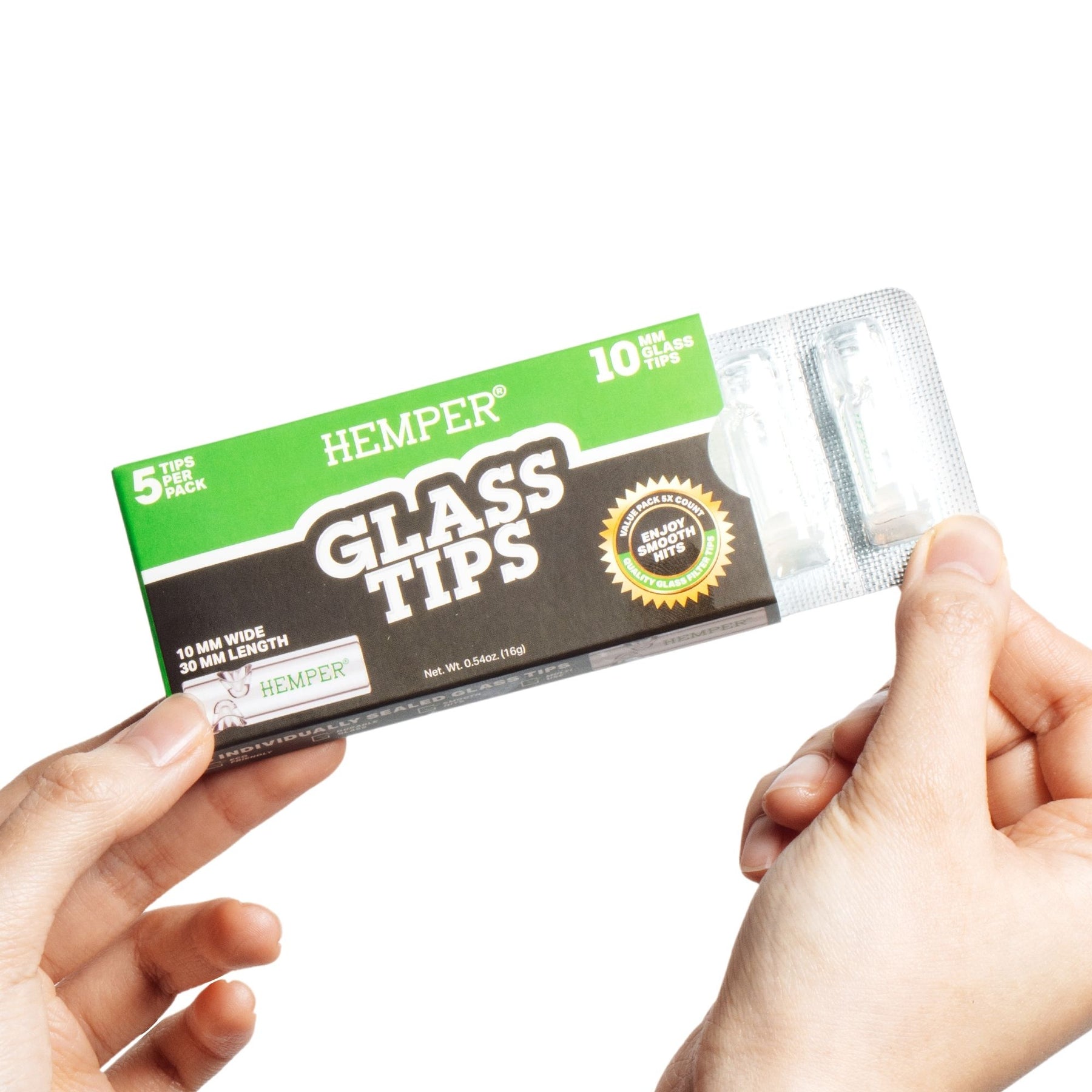 HEMPER 10mm Glass Filter Tips – Pack of 5