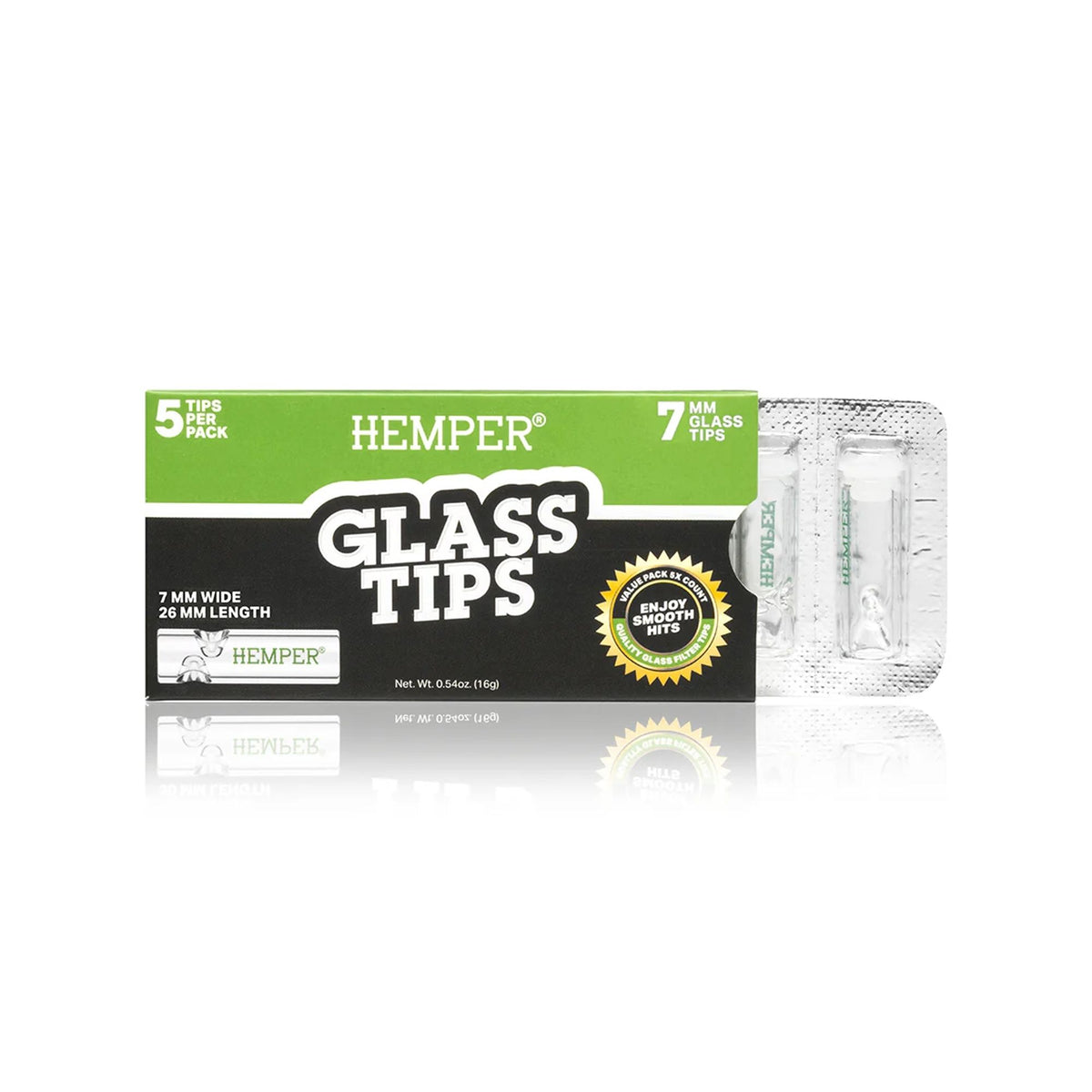 HEMPER 7mm Glass Filter Tips – Pack of 5