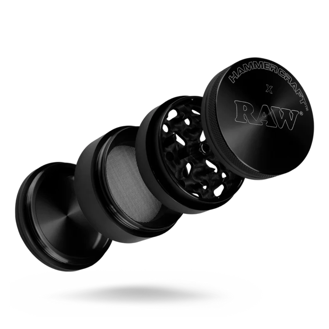 HAMMERCRAFT X RAW ALUMINUM GRINDER 4PT - BLACK