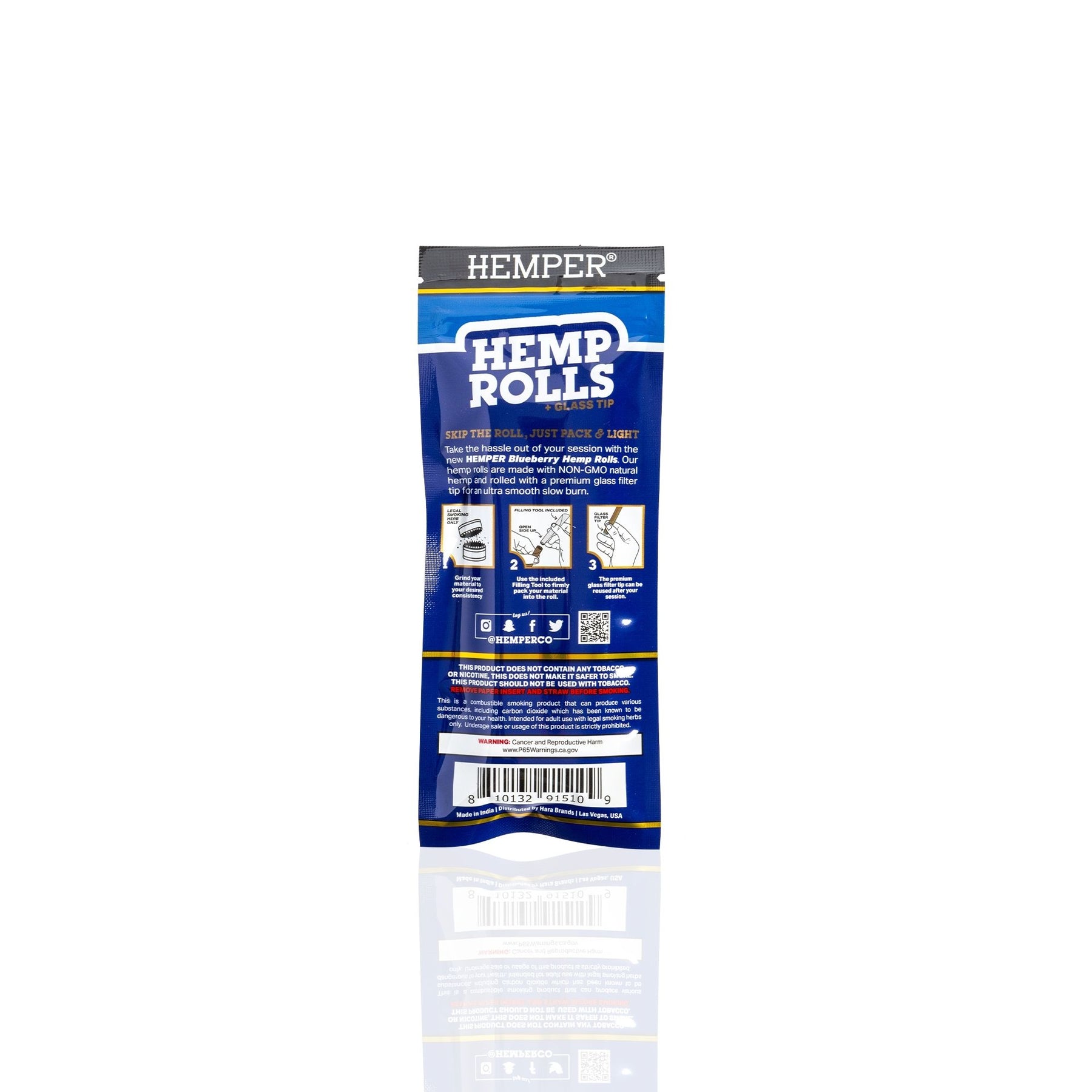 HEMPER Blueberry Flavored Rolls with Glass Filter Tips – 2-Pack