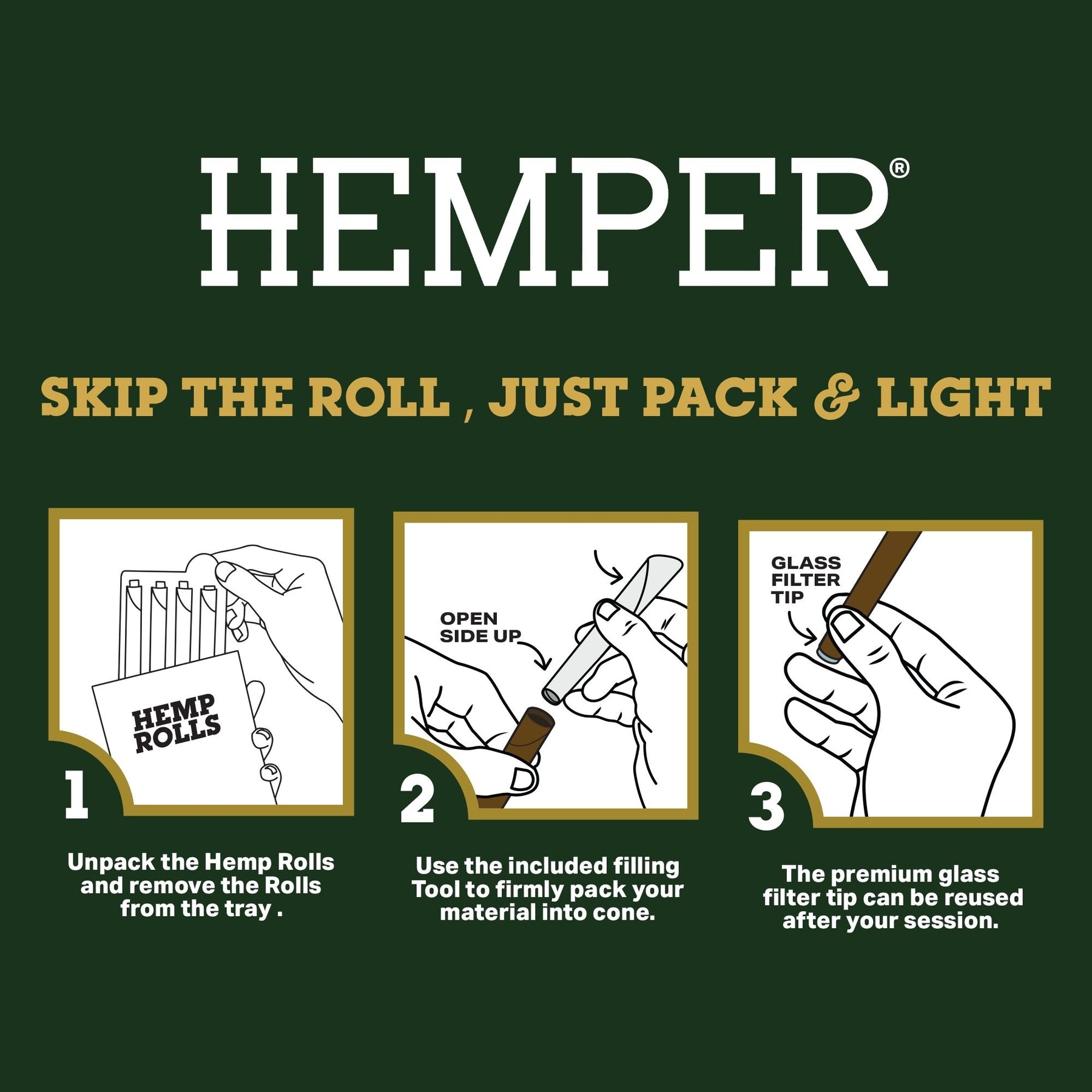HEMPER Blueberry Flavored Rolls with Glass Filter Tips – 2-Pack