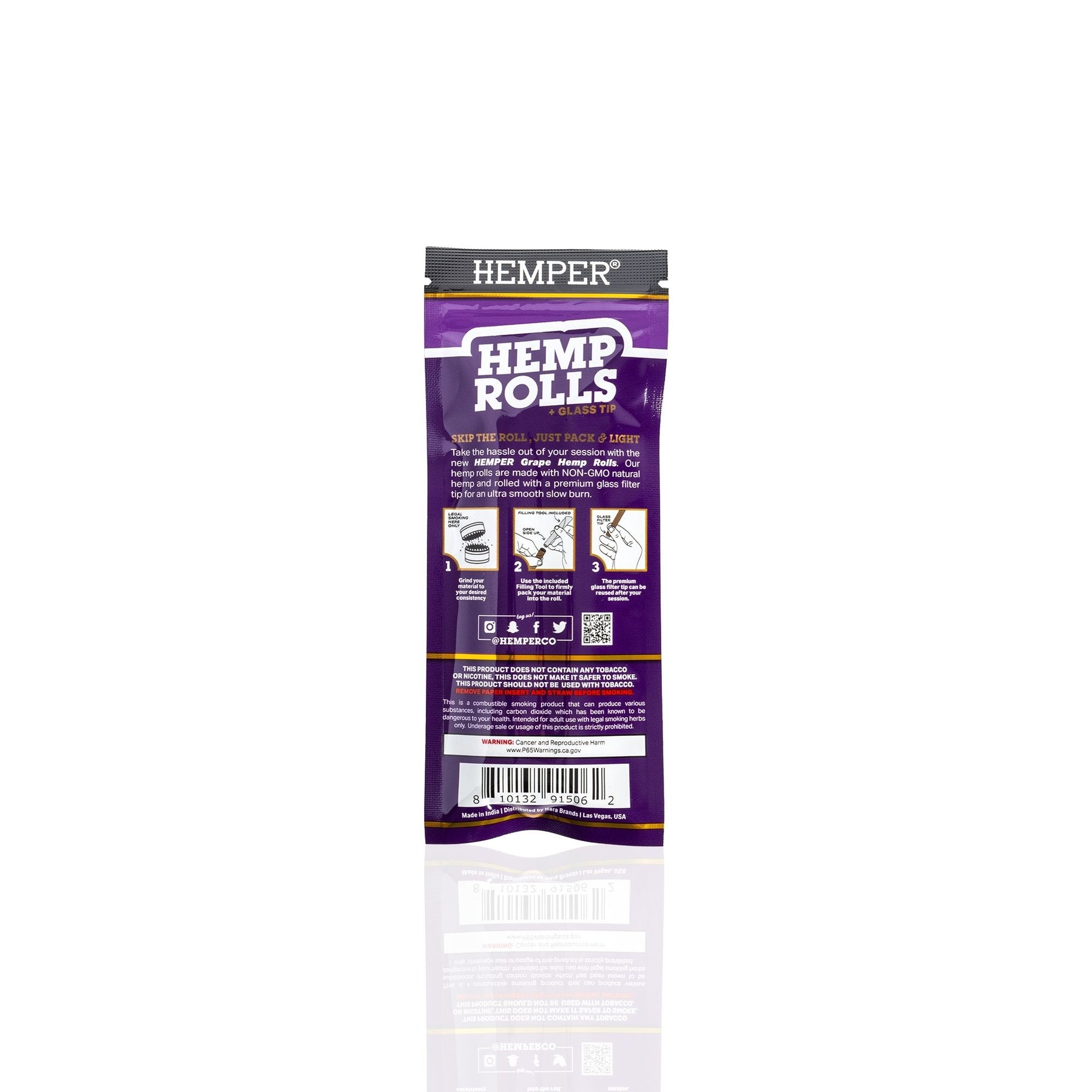 HEMPER Grape Flavored Rolls with Glass Filter Tips – 2-Pack