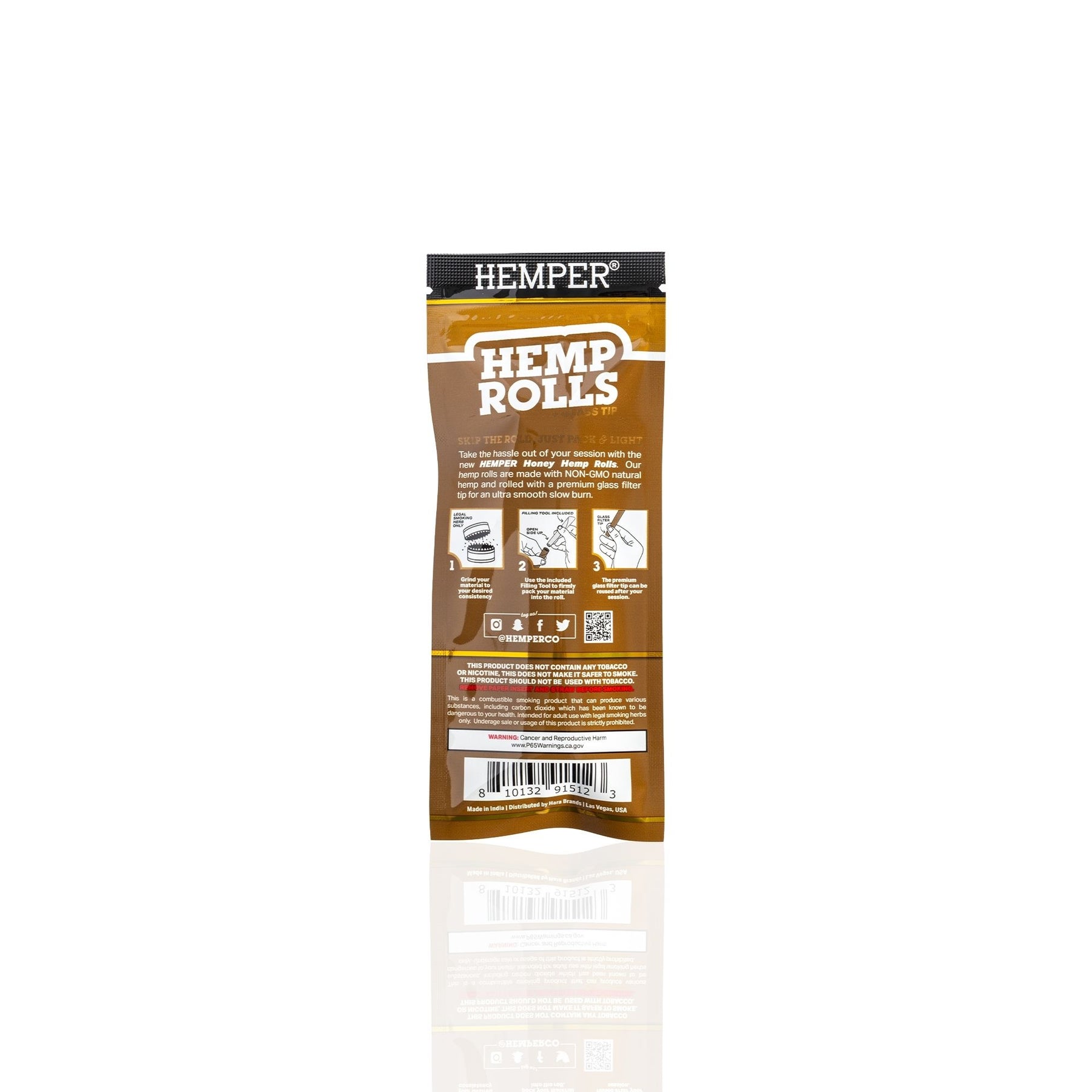 HEMPER Honey Flavored Rolls with Glass Filter Tips – 2-Pack