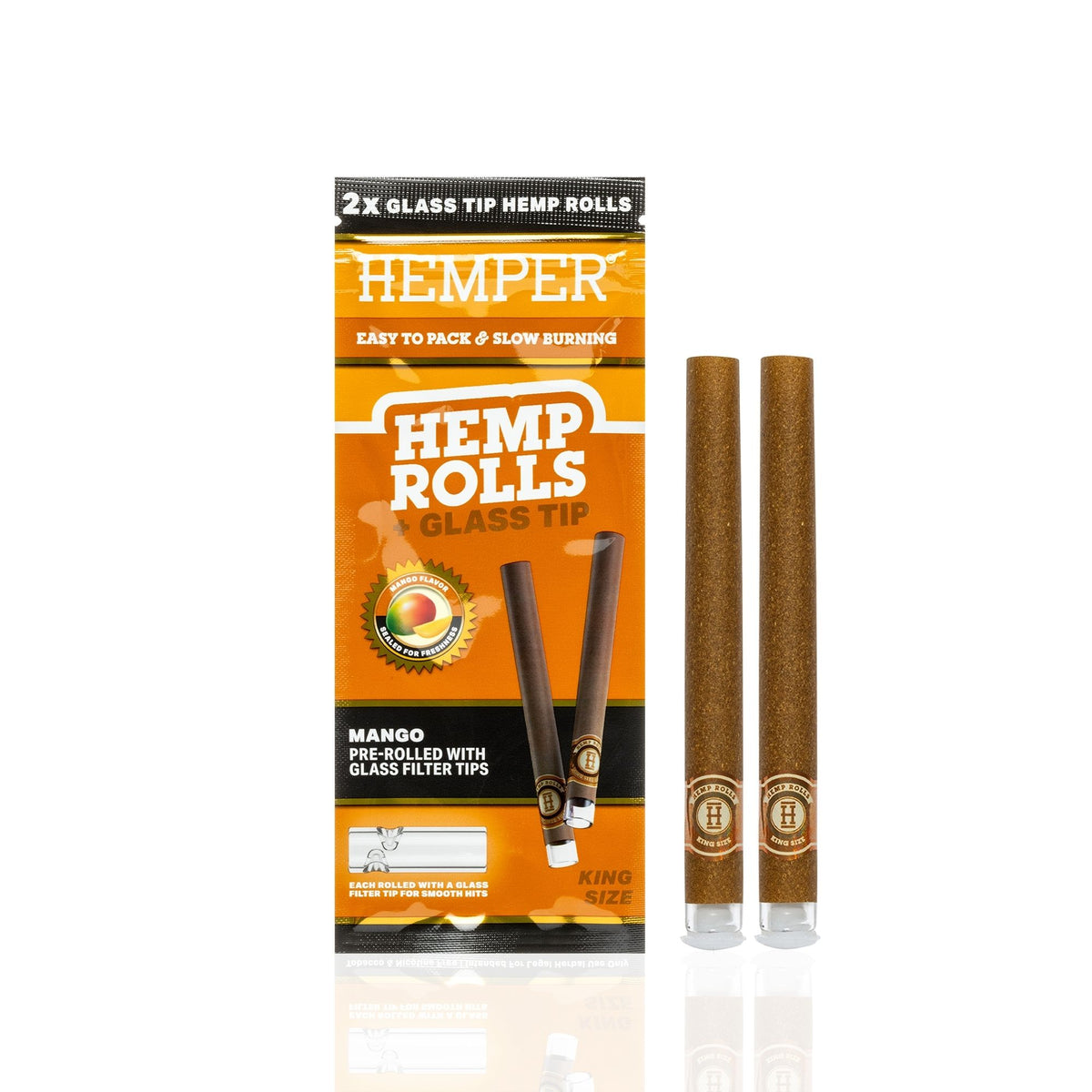 HEMPER Mango Flavored Rolls with Glass Filter Tips – 2-Pack