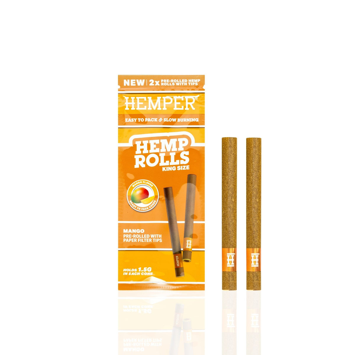 HEMPER Mango Flavored Rolls with Paper Filter Tips – 2-Pack