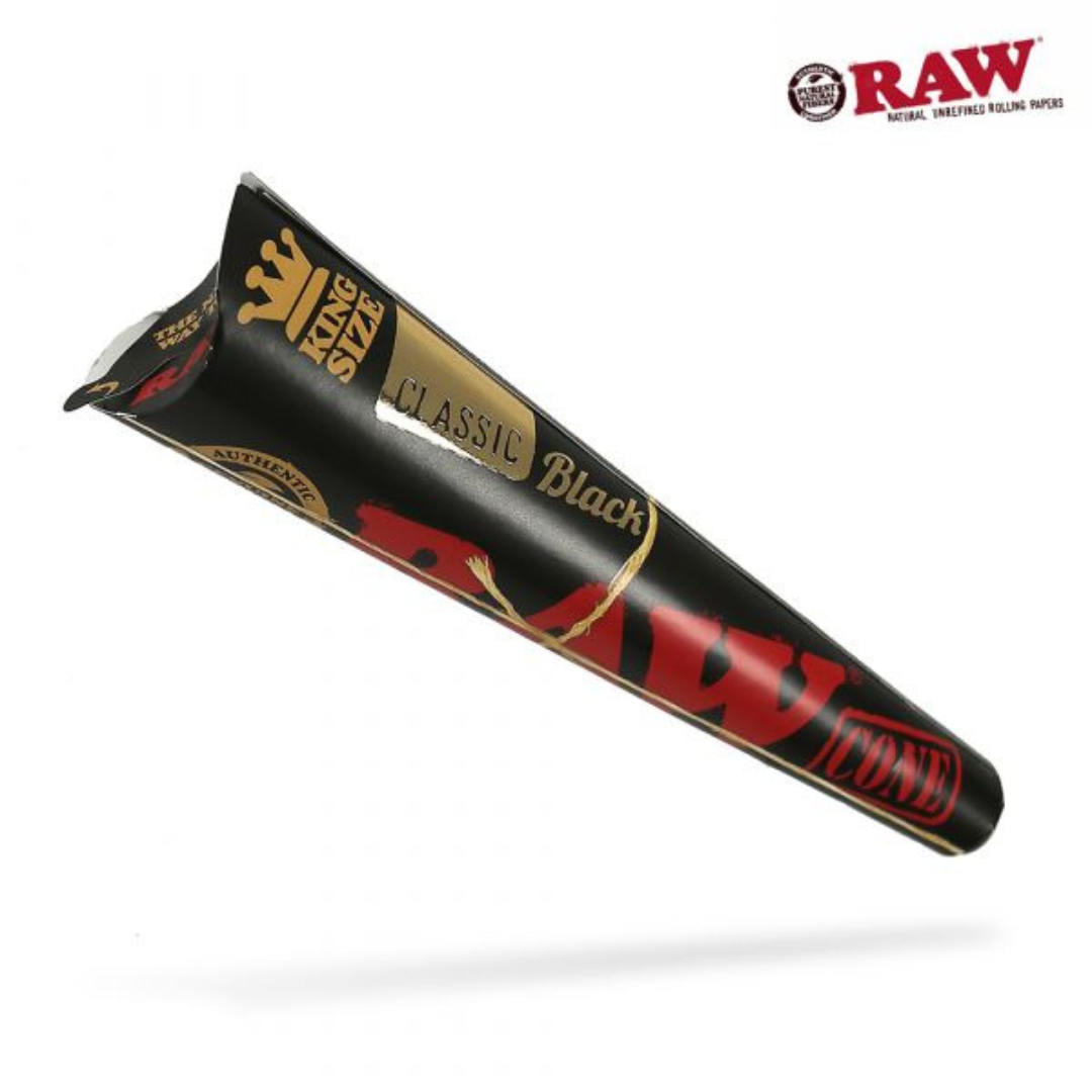 RAW BLACK PREROLLED CONES KING SIZE - 3 CONES