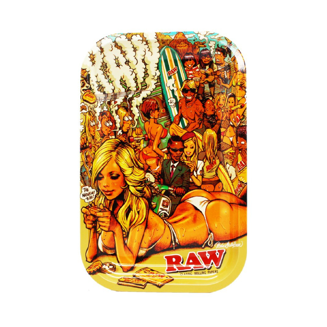 RAW X RJB BEACH METAL ROLLING TRAY - SMALL