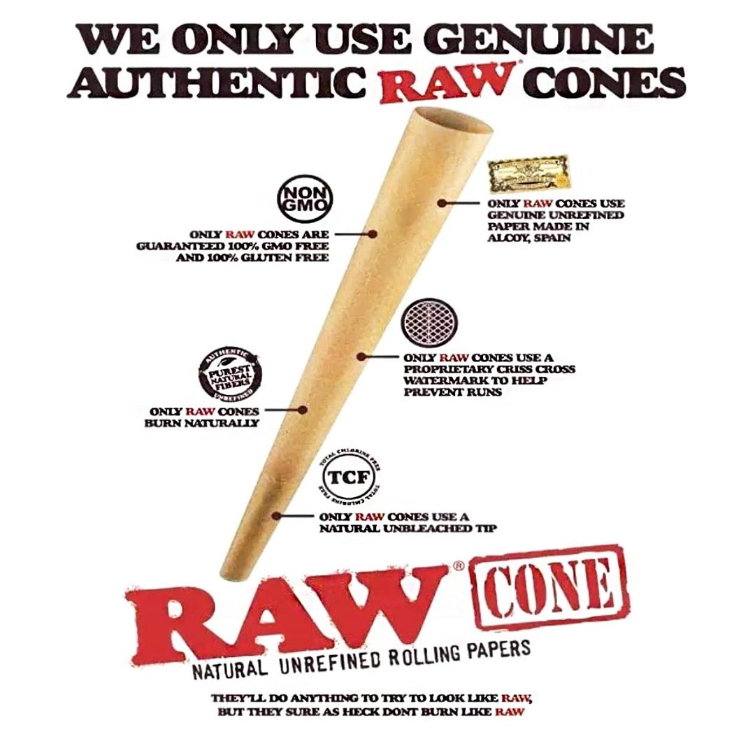 RAW Black Organic Cone King Size - 20 Pre-Rolled Cones