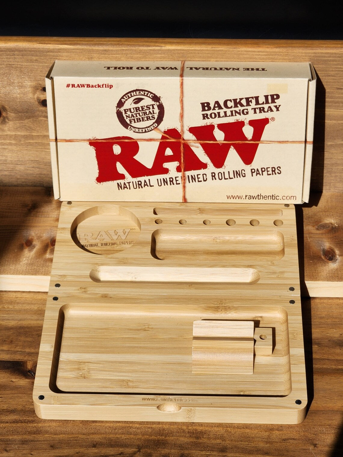 RAW Backflip Bamboo Rolling Tray