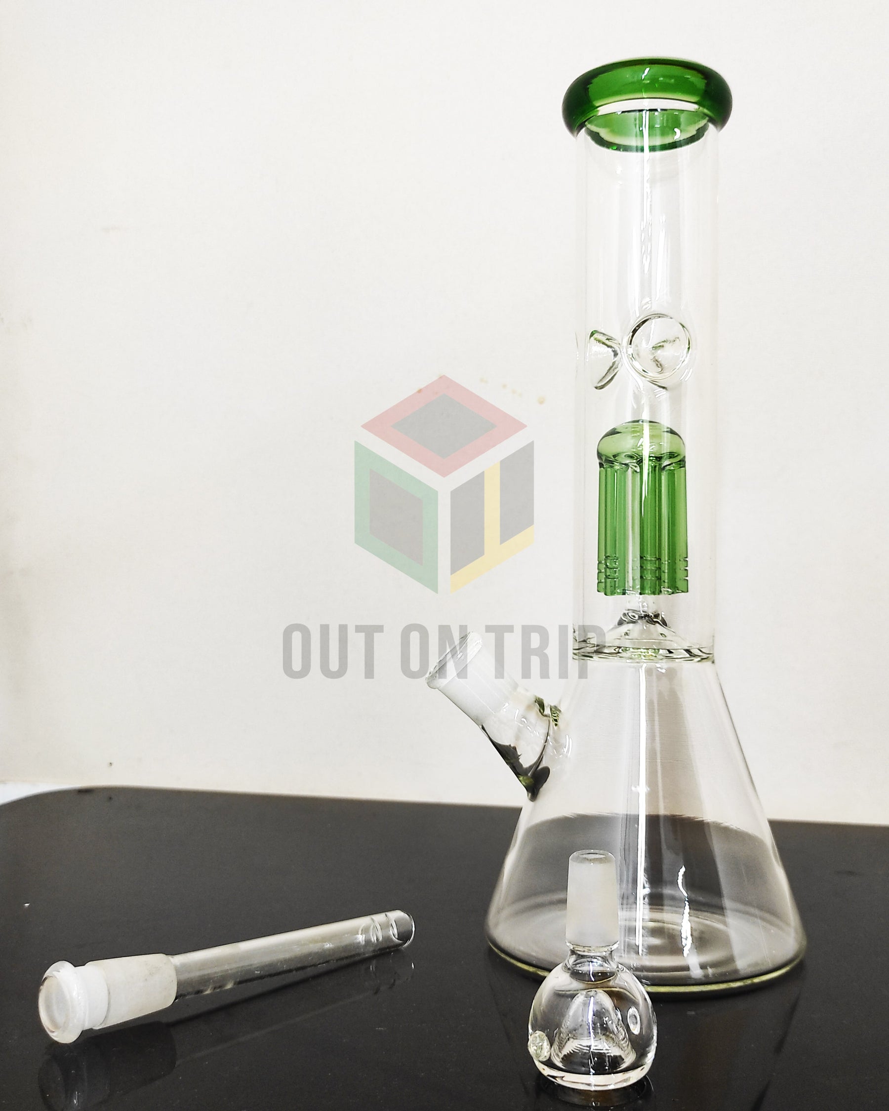 12 Inch Conical Assorted Colors Bong with Ice Catcher & Tree Percolator