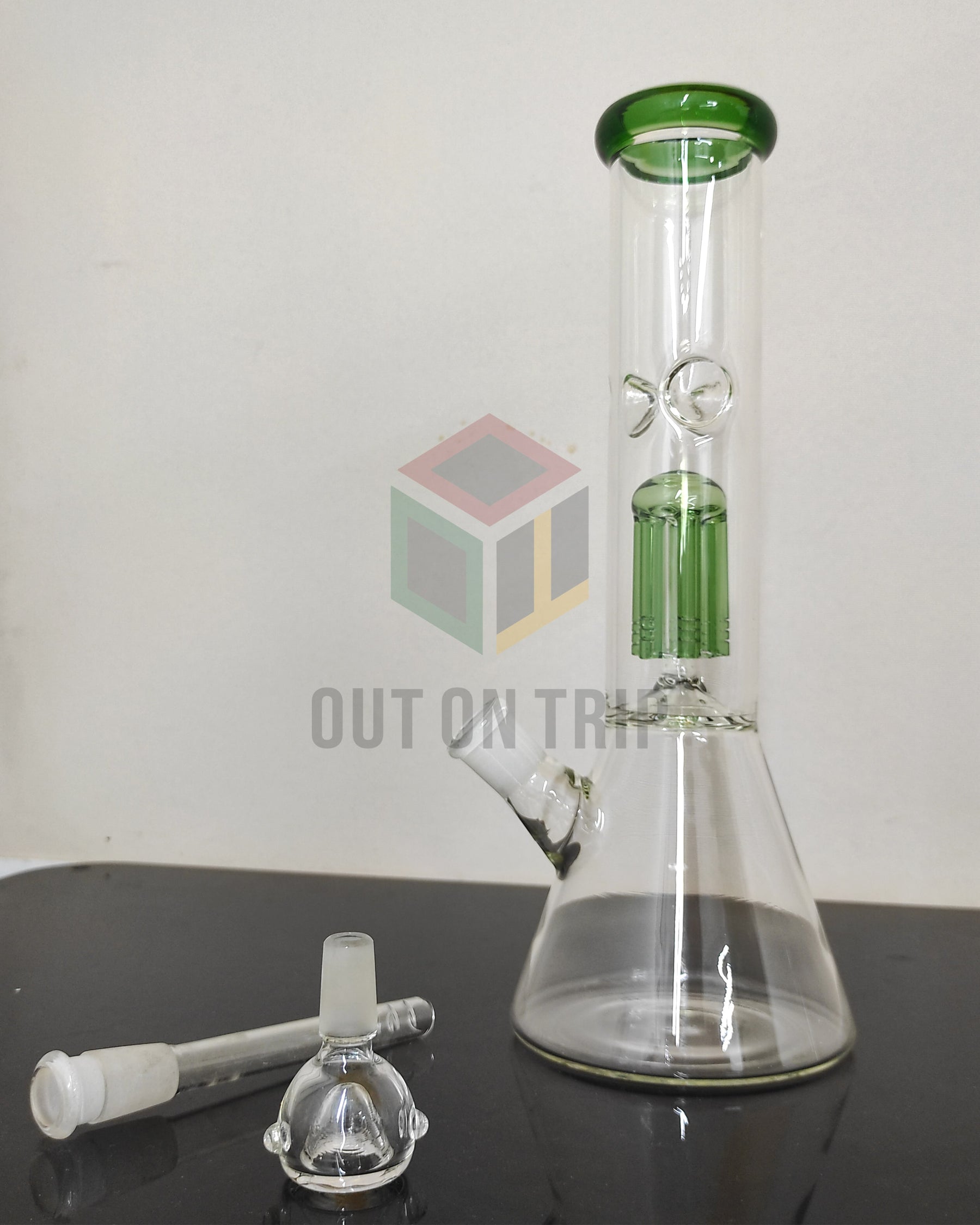 12 Inch Conical Assorted Colors Bong with Ice Catcher & Tree Percolator