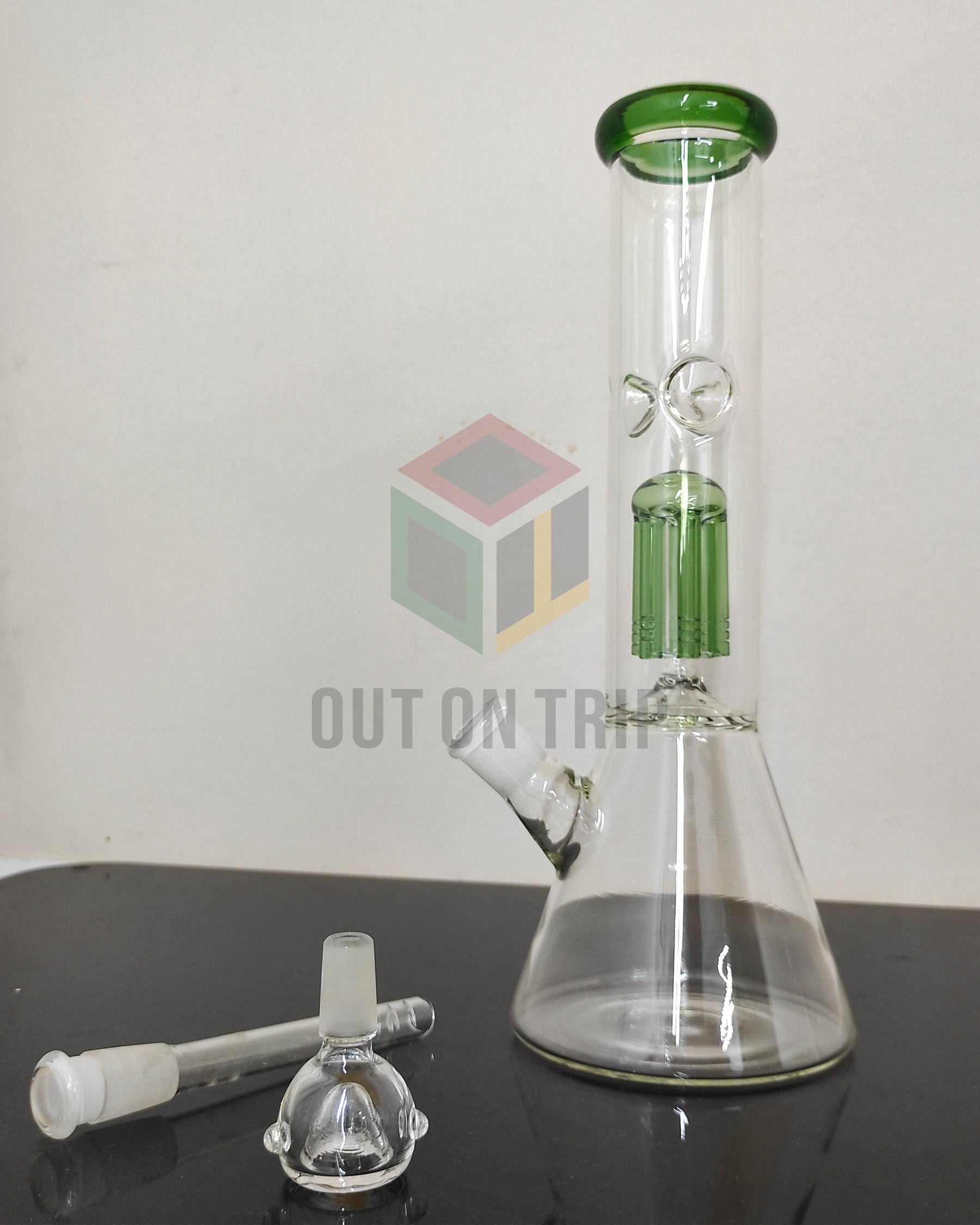 8 Inch Conical Assorted Colors Bong with Ice Catcher & Tree Percolator