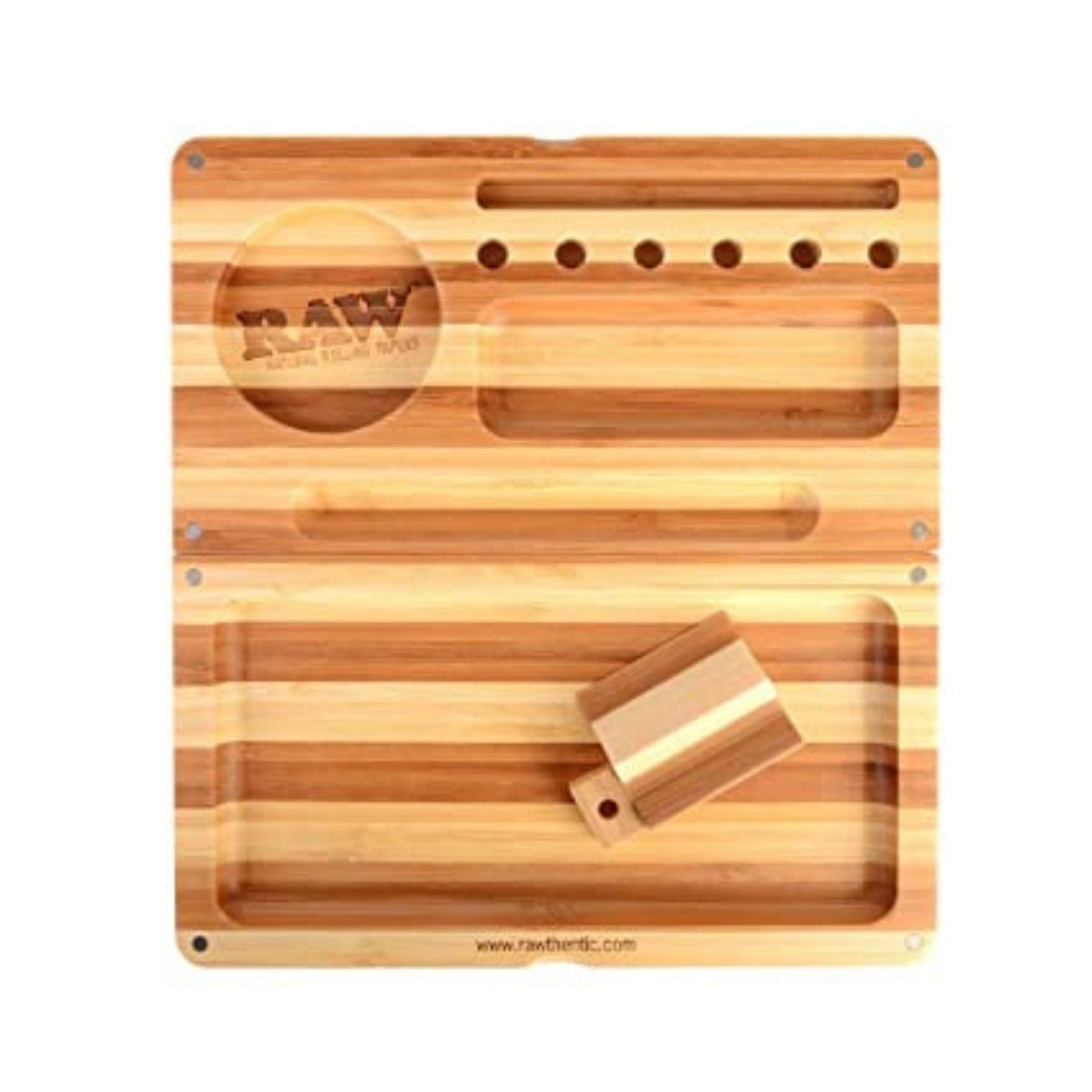 RAW Backflip Striped Bamboo Rolling Tray