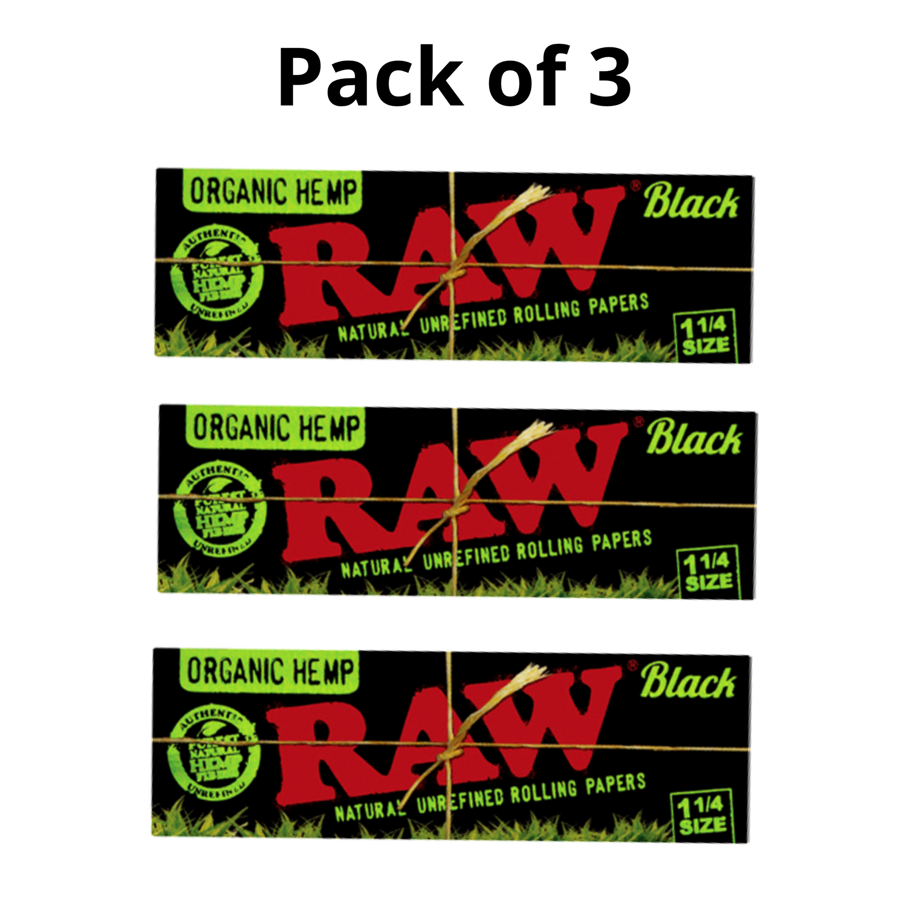 RAW BLACK ORGANIC Rolling Paper 1 1/4 - 50 Leaves