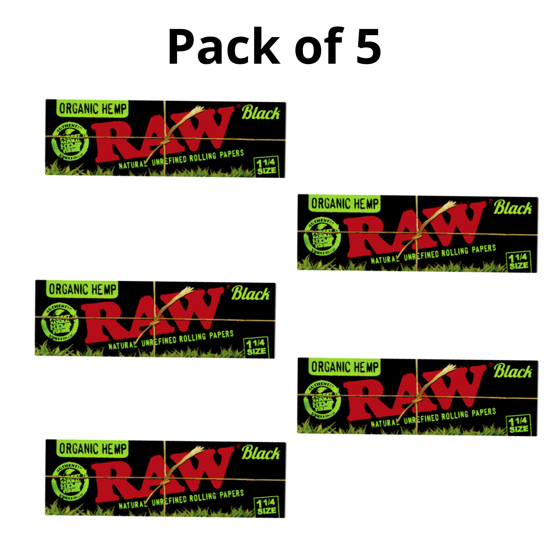 RAW BLACK ORGANIC Rolling Paper 1 1/4 - 50 Leaves