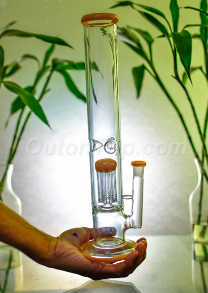 15 Inch High Straight Tube Tree Percolator Bong (Discontinued)