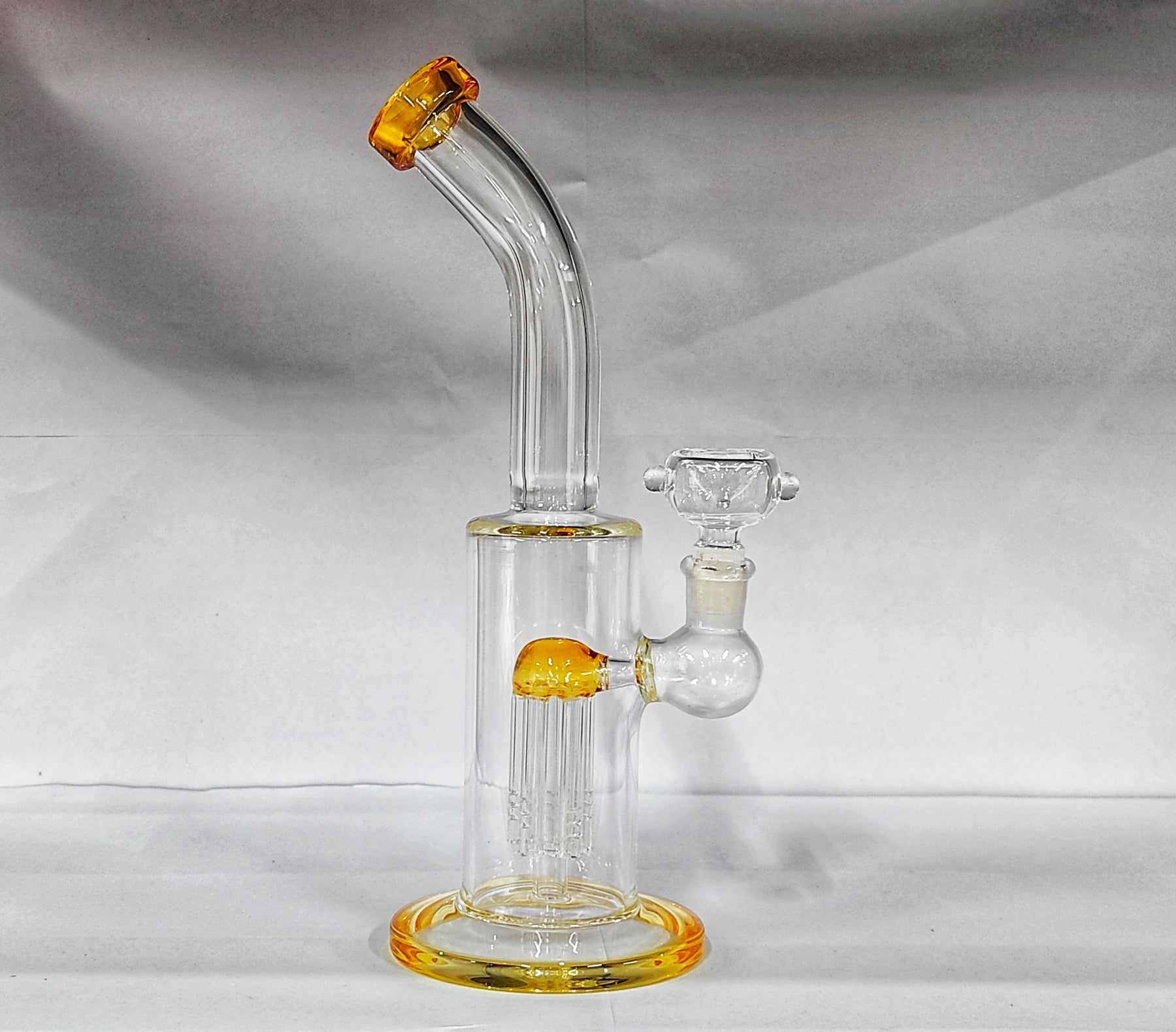 9 Inch Bent Neck Assorted Colors Bong with Tree Percolator