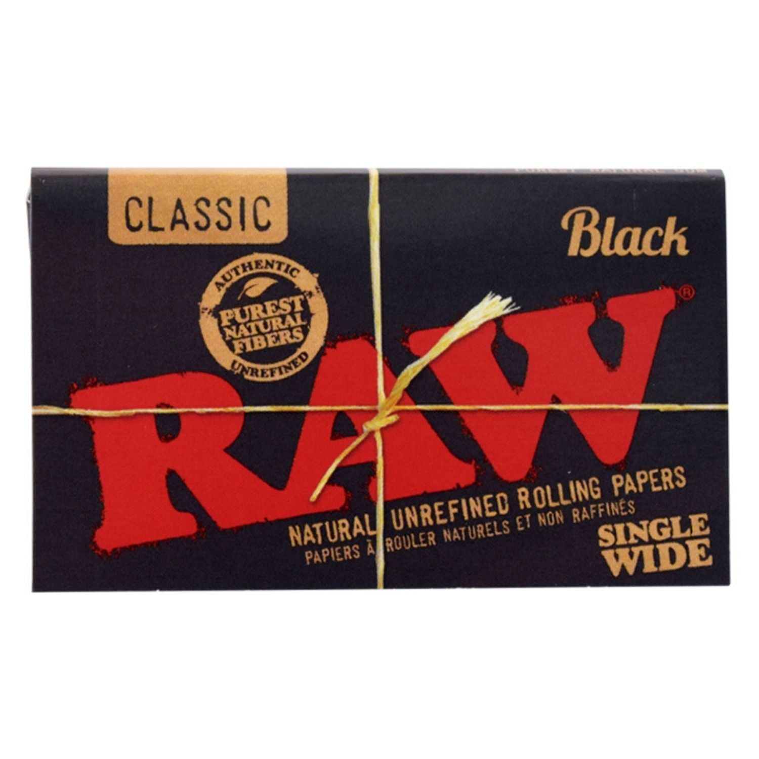 RAW Black Rolling Paper Single Wide - 100 Leaves