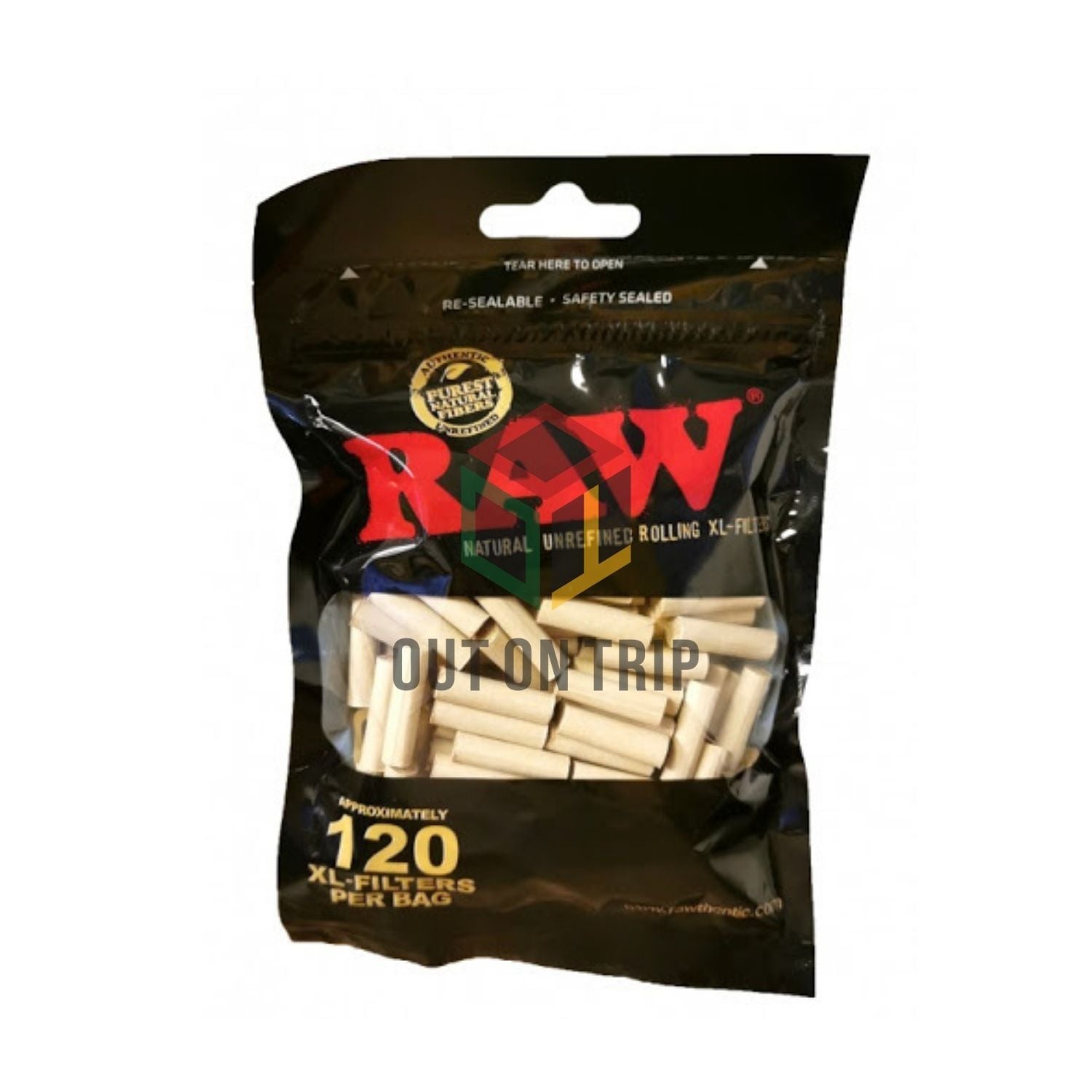 RAW Black XL Cotton Filter Tips - 120 Filter Tips