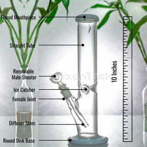 10 Inch Straight Tube Assorted Bong with Ice Catcher