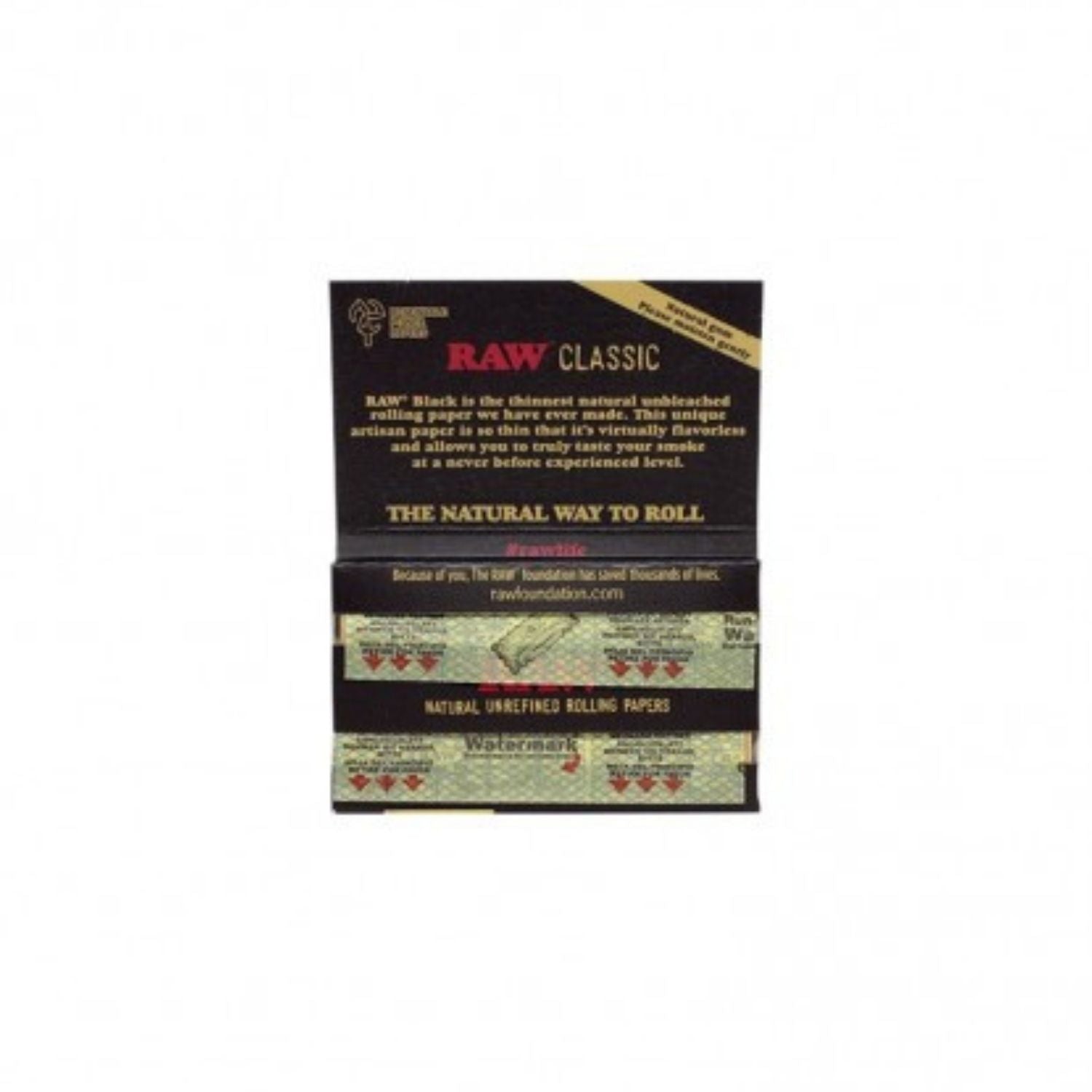 RAW Black Rolling Paper Single Wide - 100 Leaves