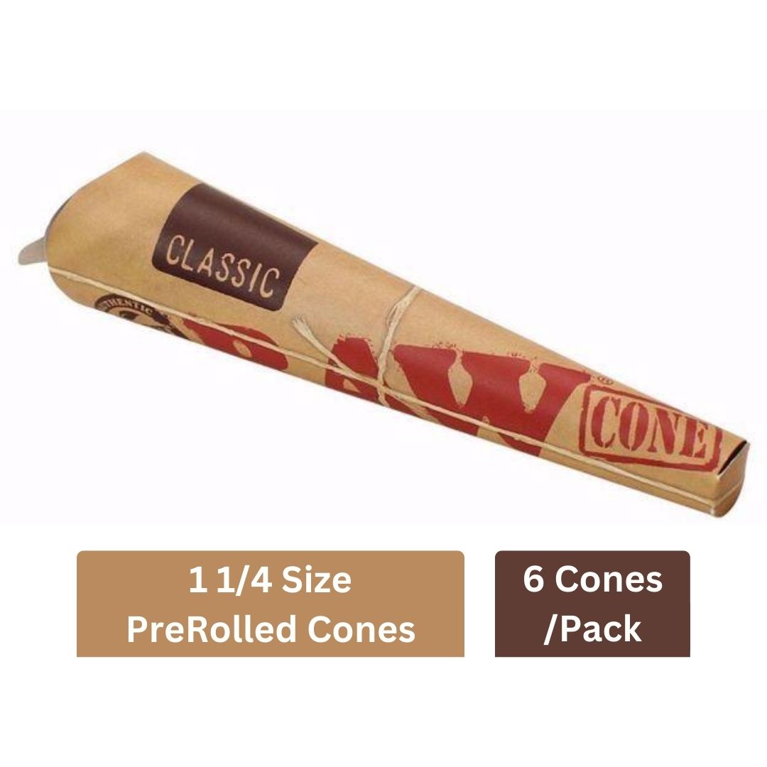 RAW Classic Prerolled Cones 1 1/4 - 6 Cones
