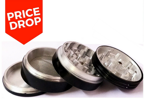 Black Metallic Colored Herb Crusher/Grinder with Filter (56 MM) - Outontrip