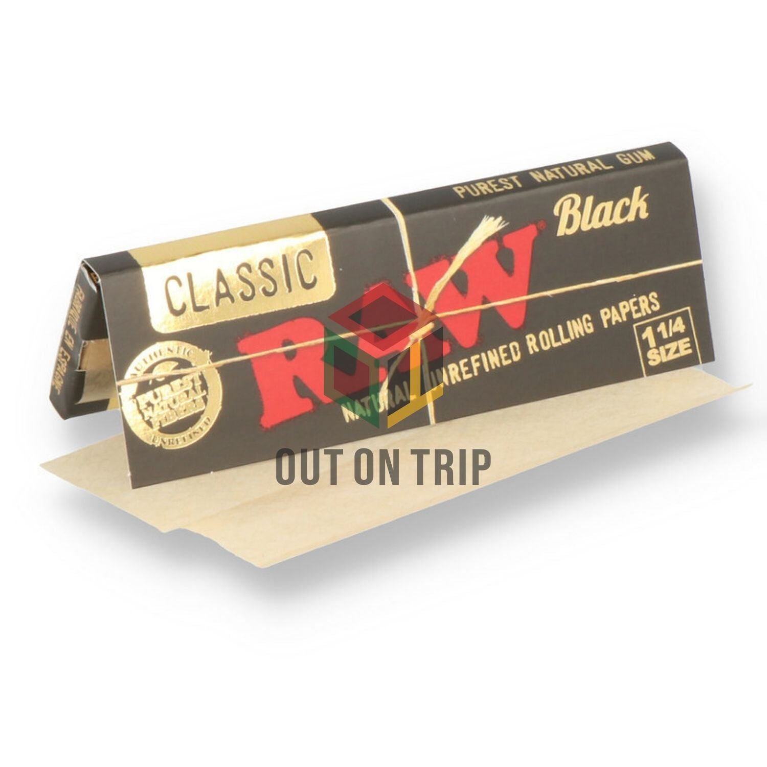 RAW Black Rolling Paper 1 1/4 - 50 Leaves