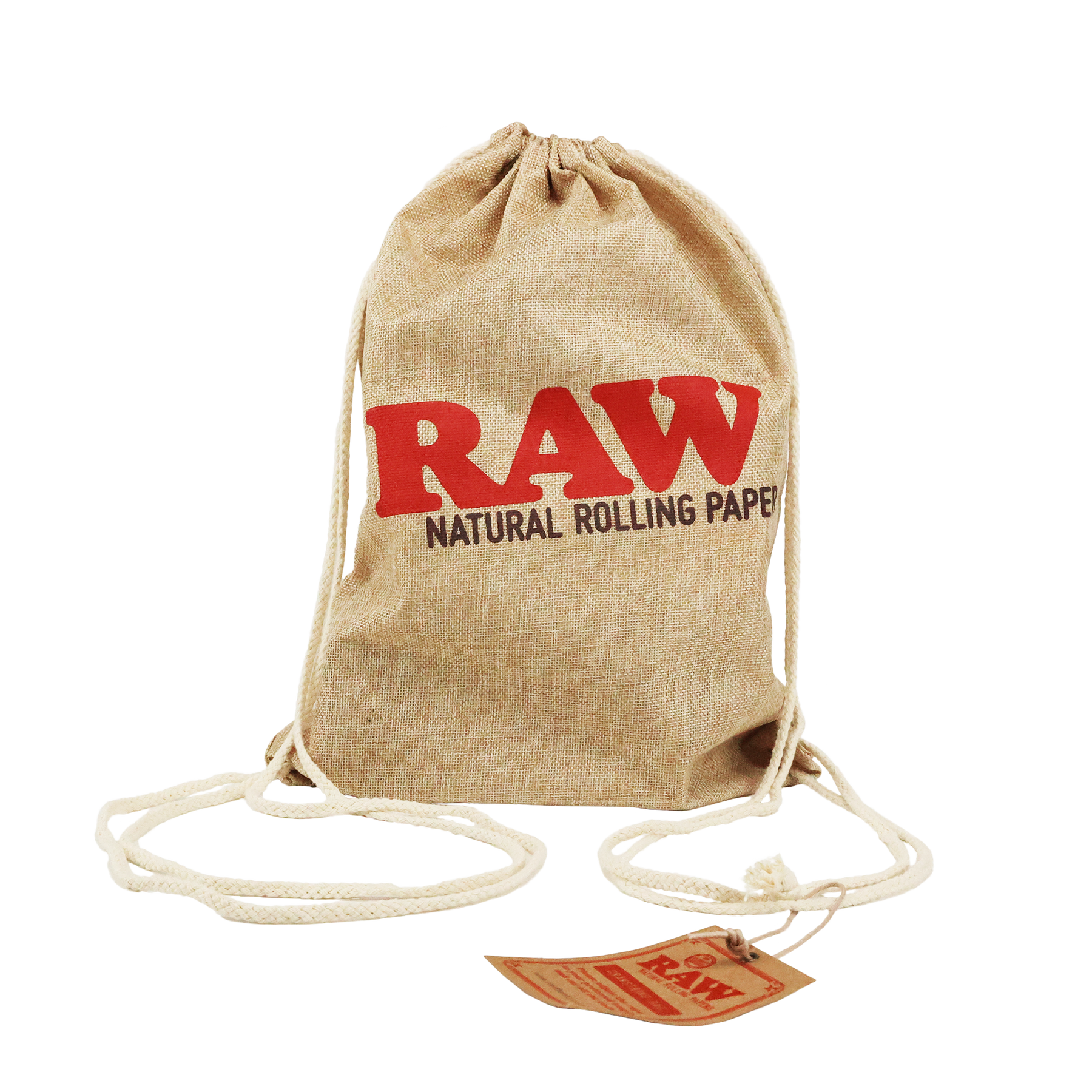 RAW DRAWSTRING BAG TAN