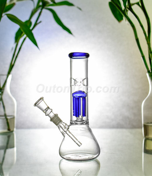 8 Ich Conical Flask Assorted Colors Bong with Tree Percolator and Icce Carcher