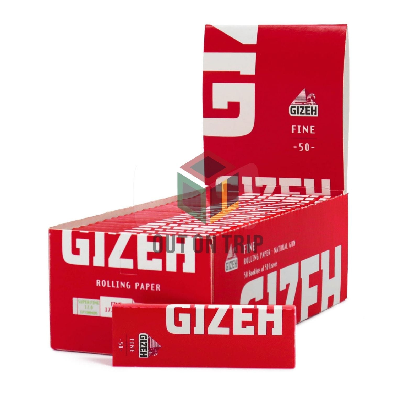 GIZEH Fine Red Rolling Paper Regular Size - 50 Leaves